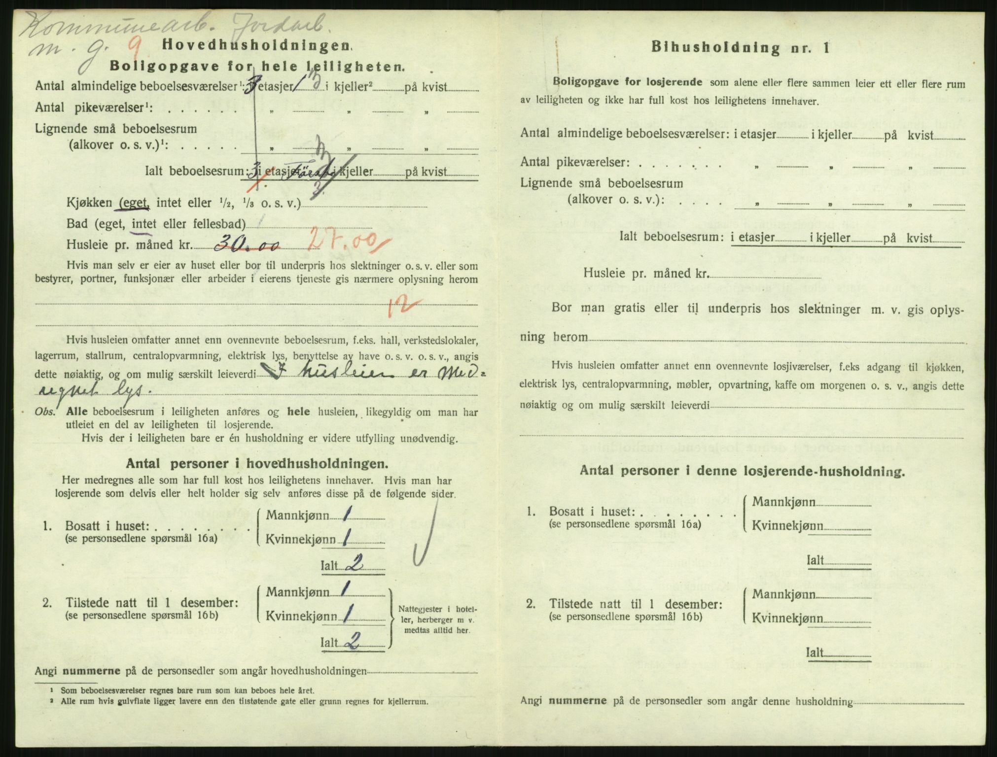 SAH, 1920 census for Lillehammer, 1920, p. 3059