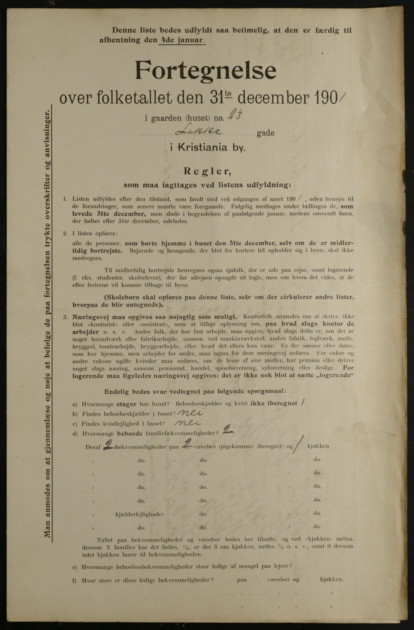 OBA, Municipal Census 1901 for Kristiania, 1901, p. 8564