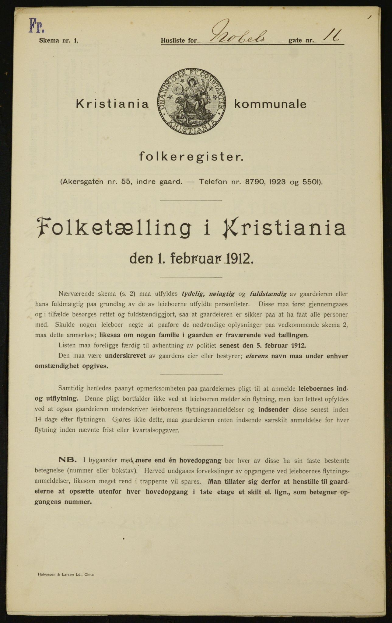 OBA, Municipal Census 1912 for Kristiania, 1912, p. 71847