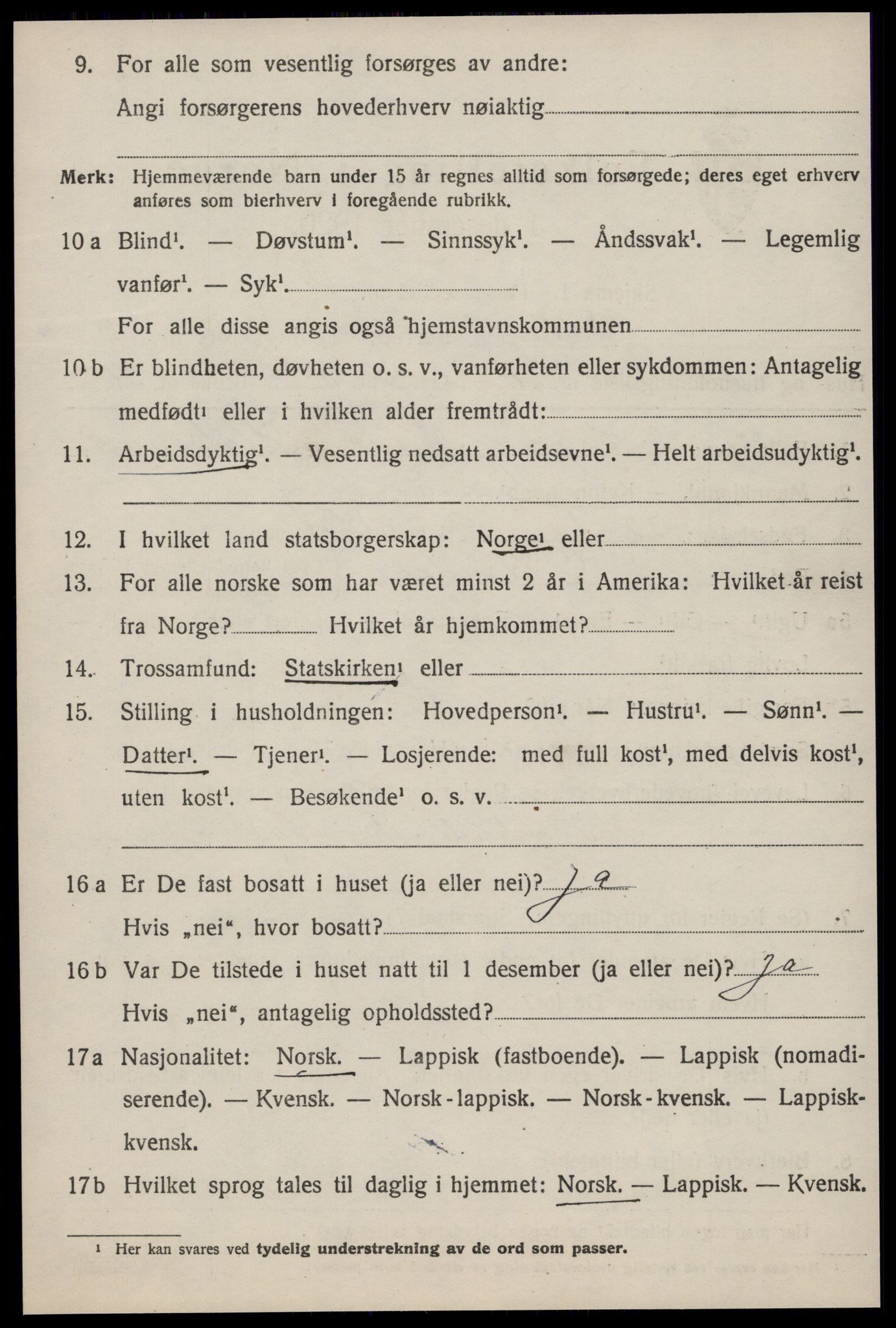 SAT, 1920 census for Ørland, 1920, p. 7842