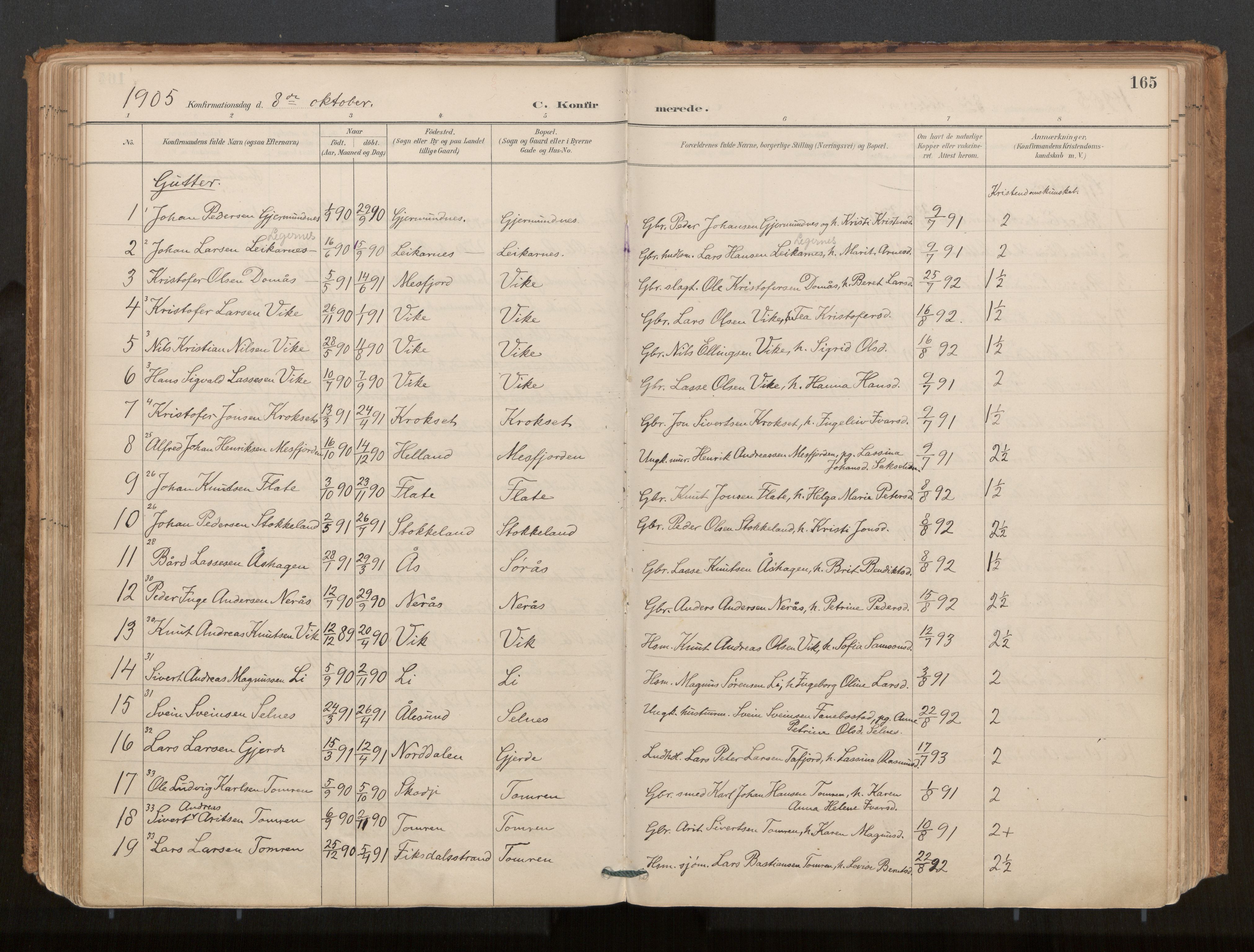 Ministerialprotokoller, klokkerbøker og fødselsregistre - Møre og Romsdal, AV/SAT-A-1454/539/L0531: Parish register (official) no. 539A04, 1887-1913, p. 165