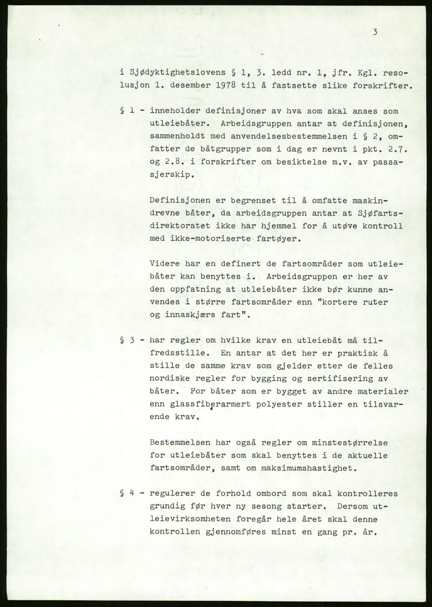 Sjøfartsdirektoratet med forløpere, generelt arkiv, AV/RA-S-1407/D/Du/Duc/L0642/0001: Skipskontrollen - Forskrifter / Forskrift om utleiebåter (2 mapper), 1978-1987, p. 227