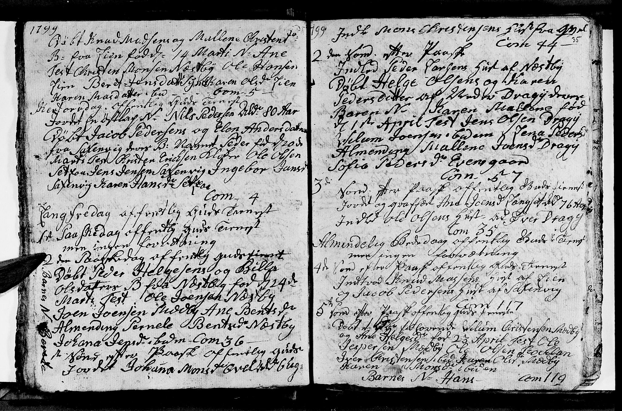 Ministerialprotokoller, klokkerbøker og fødselsregistre - Nordland, SAT/A-1459/847/L0674: Parish register (copy) no. 847C02, 1793-1807, p. 35