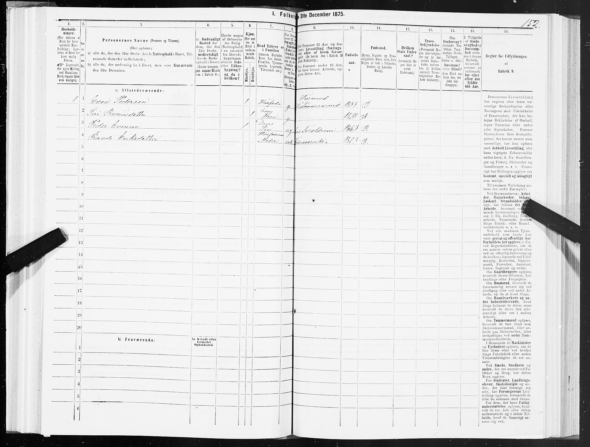 SAT, 1875 census for 1658P Børsa, 1875, p. 4152