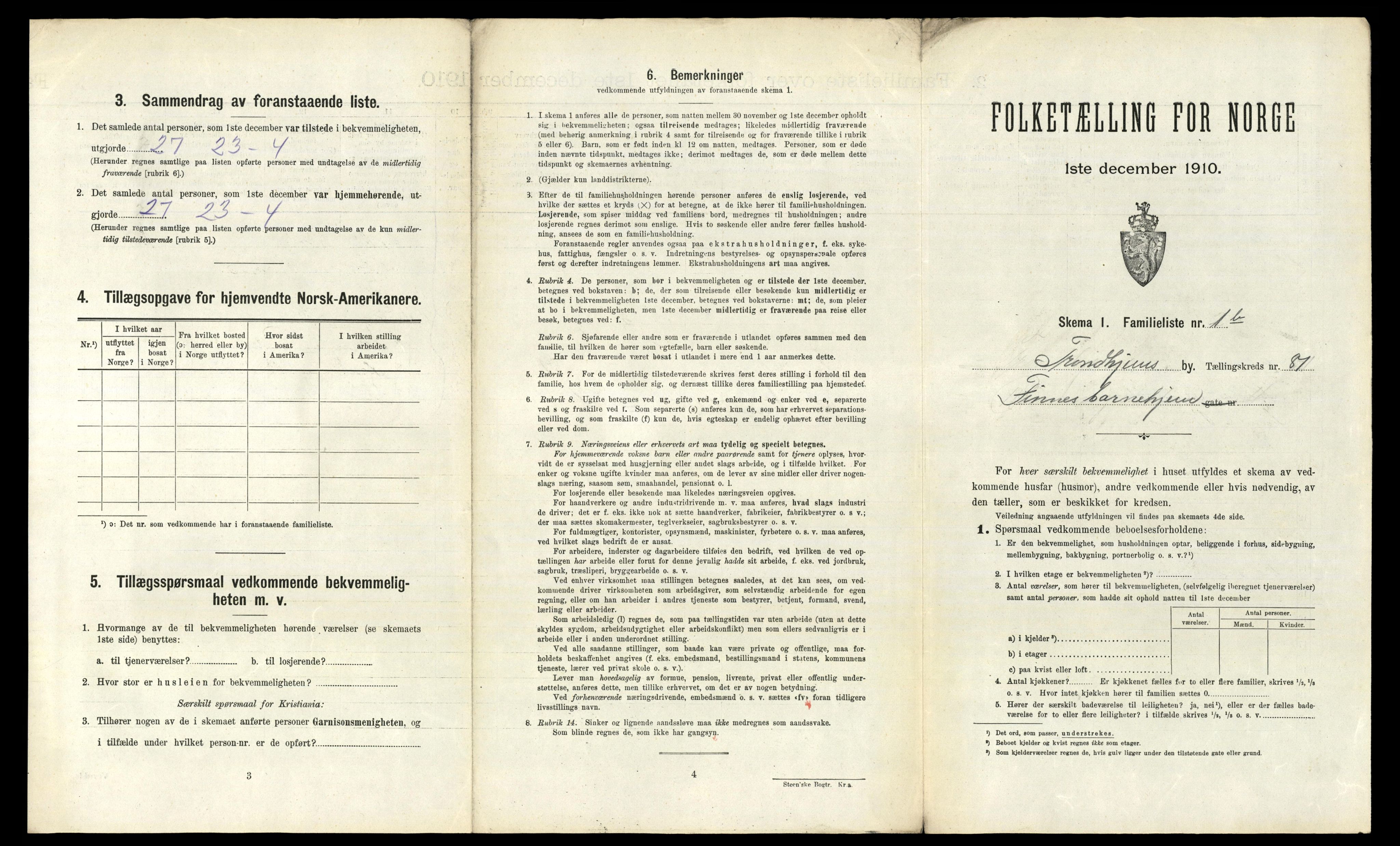 RA, 1910 census for Trondheim, 1910, p. 24713