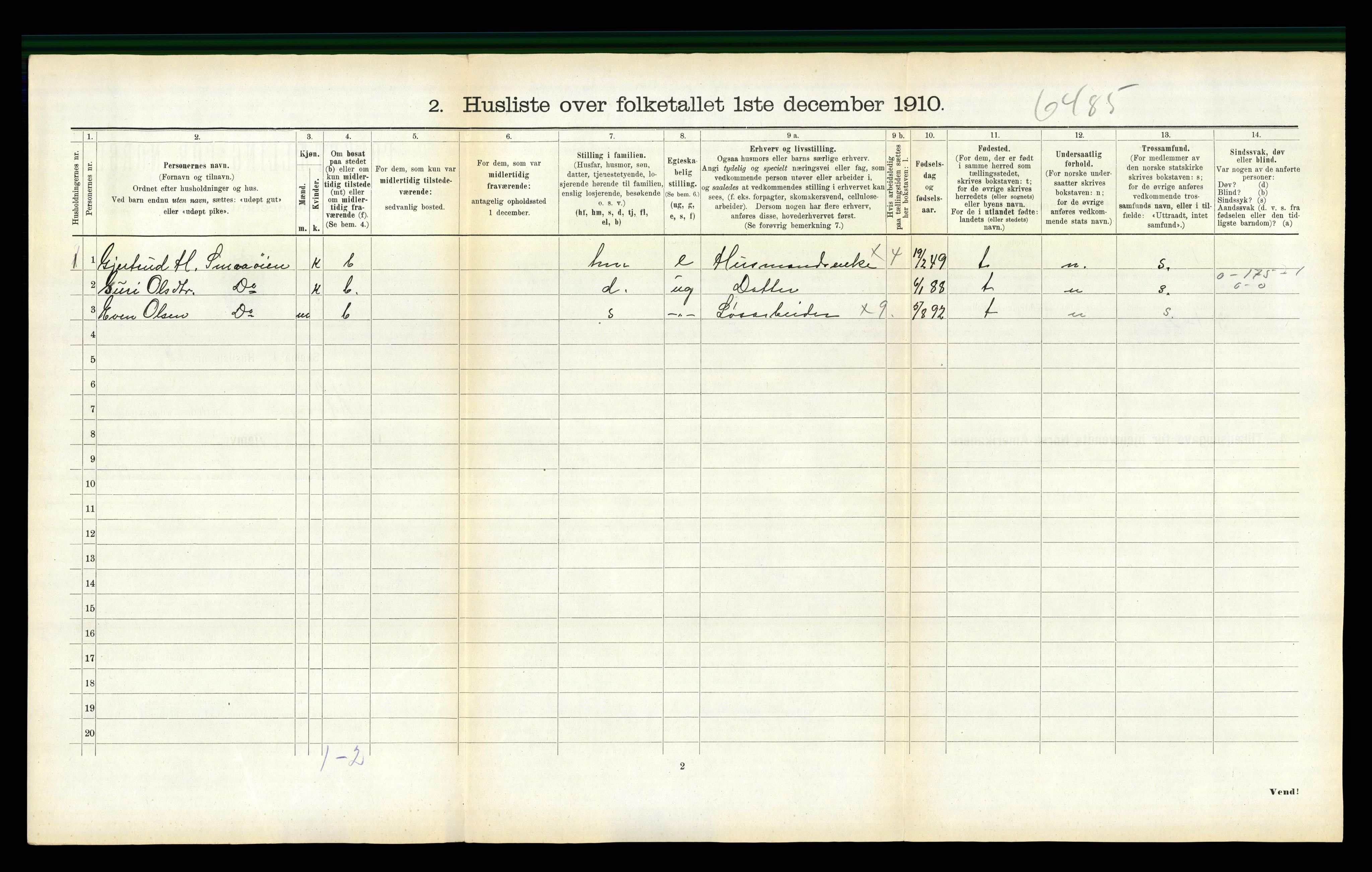 RA, 1910 census for Horg, 1910, p. 159