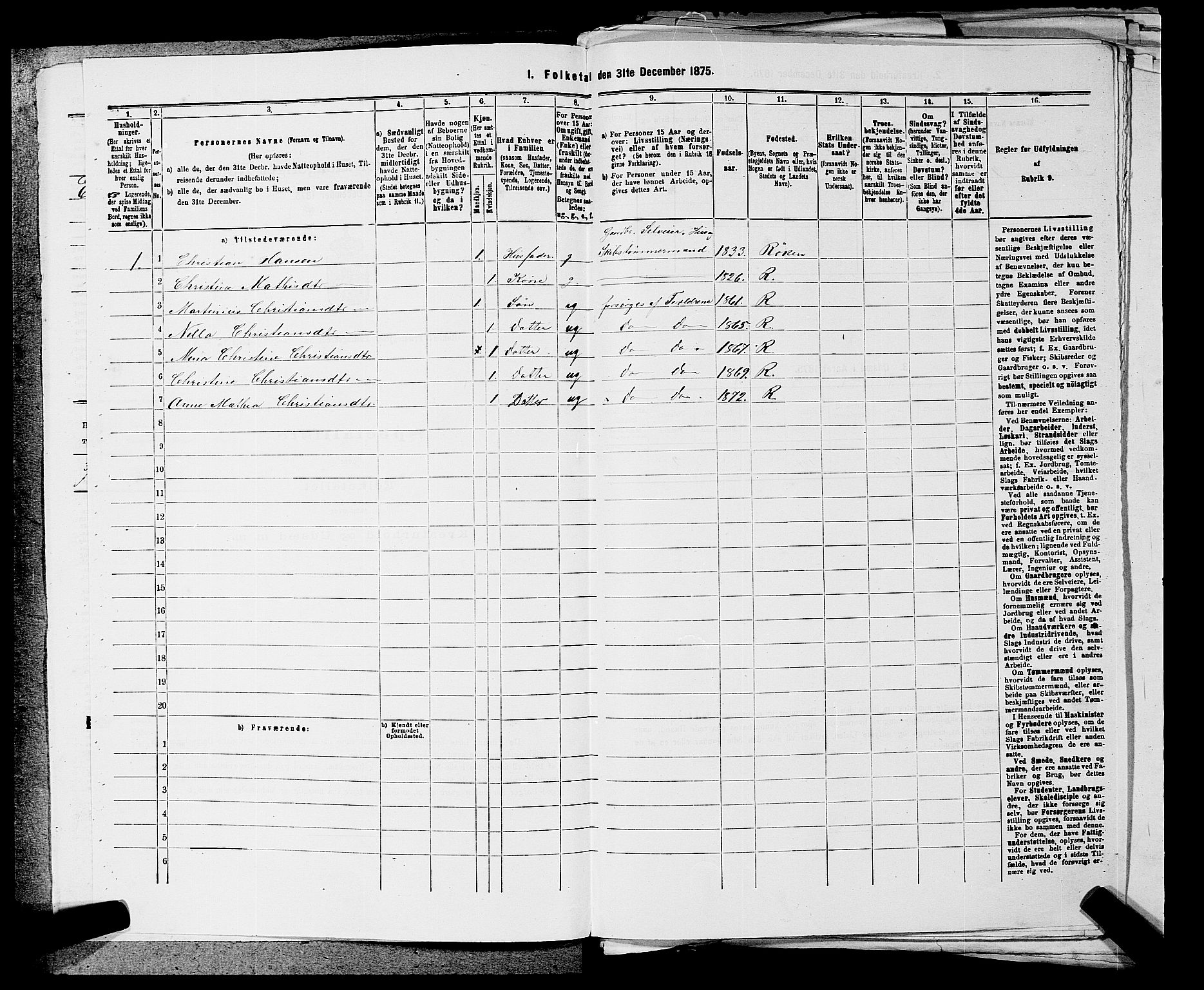 SAKO, 1875 census for 0627P Røyken, 1875, p. 310