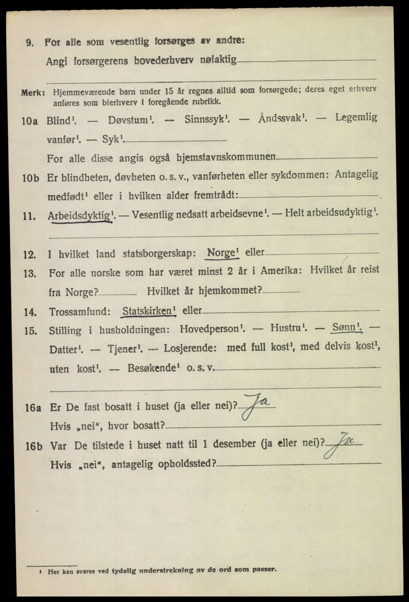 SAH, 1920 census for Ytre Rendal, 1920, p. 3322