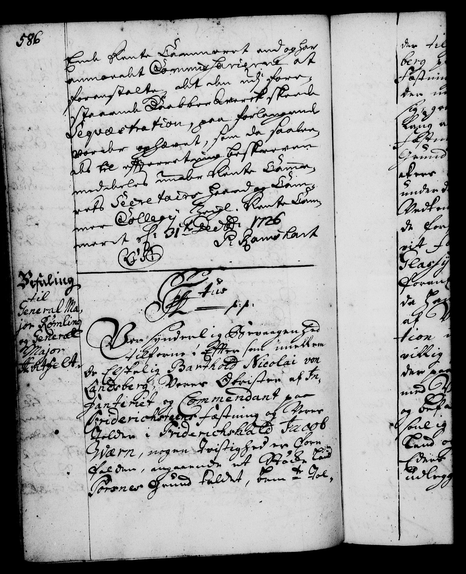 Rentekammeret, Kammerkanselliet, RA/EA-3111/G/Gg/Gga/L0002: Norsk ekspedisjonsprotokoll med register (merket RK 53.2), 1723-1727, p. 586