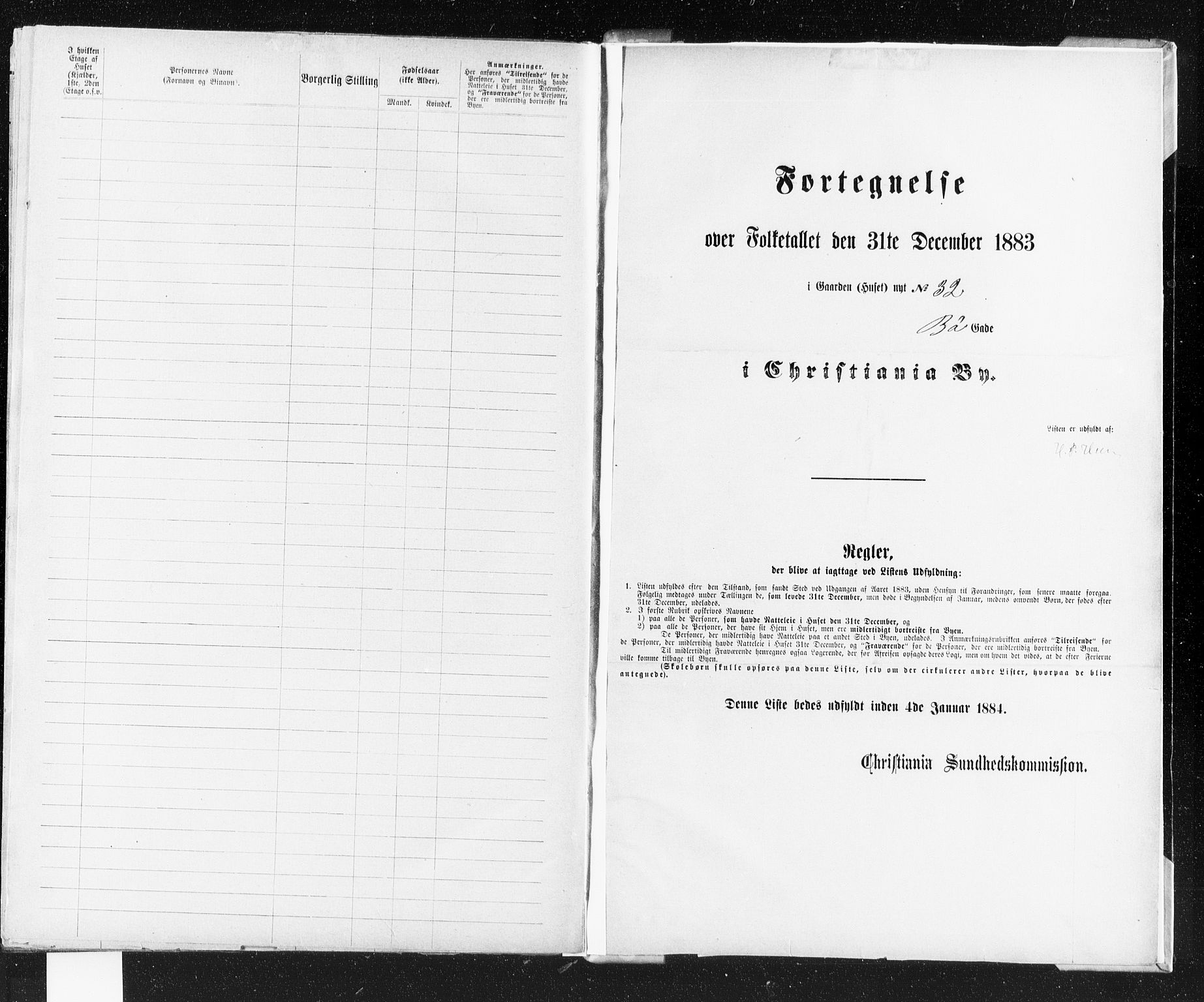 OBA, Municipal Census 1883 for Kristiania, 1883, p. 620