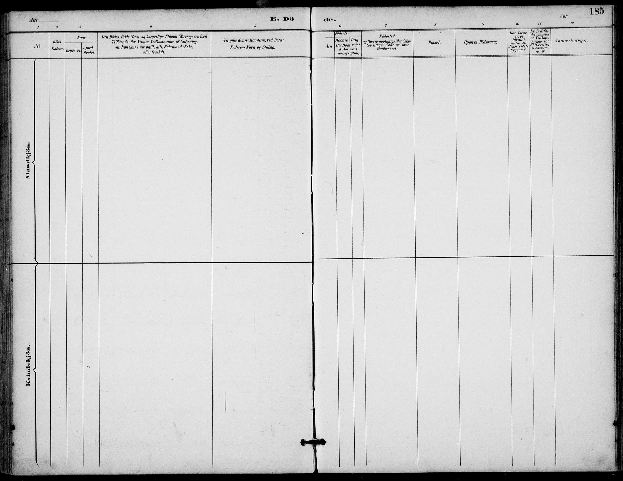 Finnøy sokneprestkontor, AV/SAST-A-101825/H/Ha/Haa/L0011: Parish register (official) no. A 11, 1891-1910, p. 185