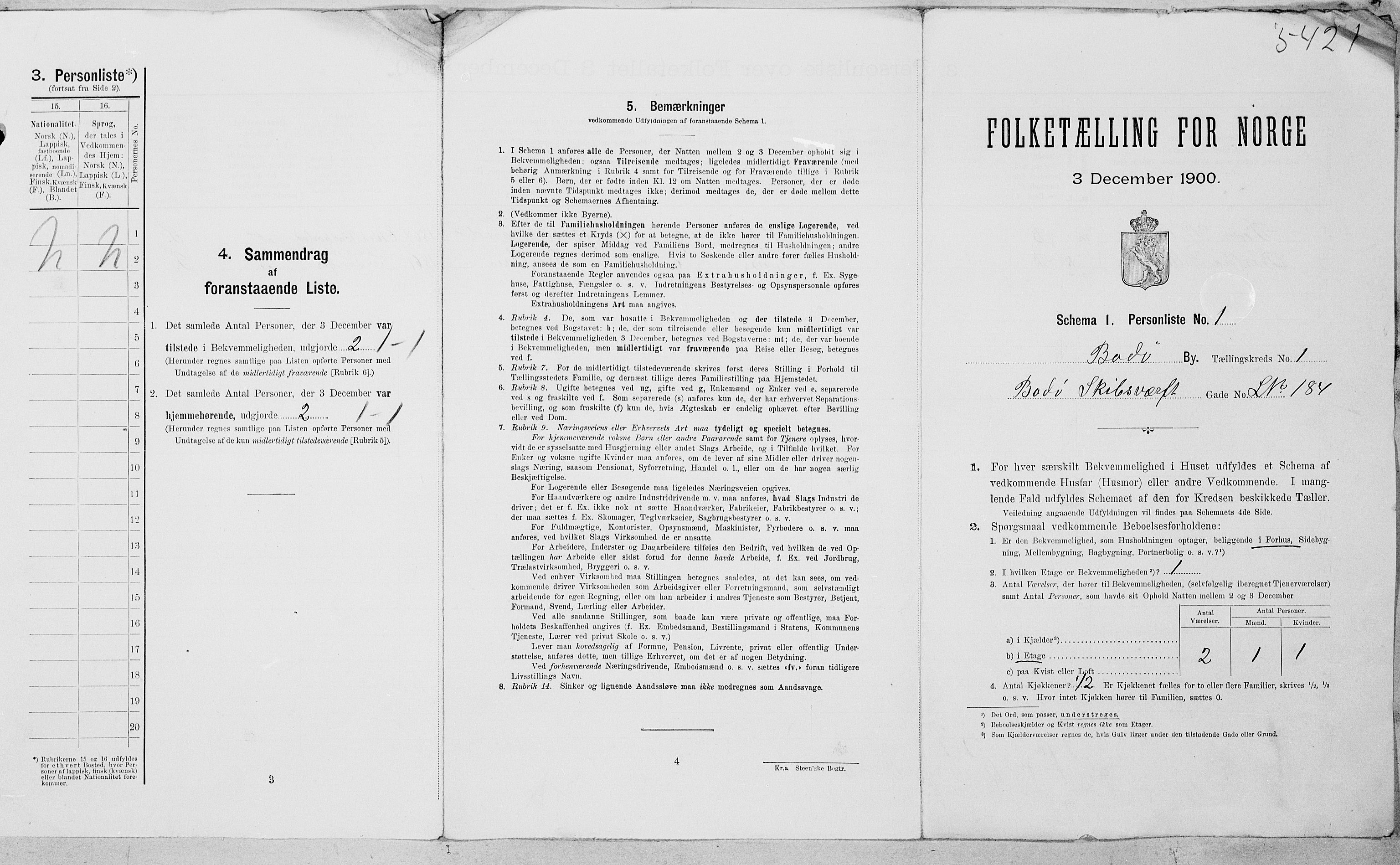 SAT, 1900 census for Bodø, 1900, p. 32