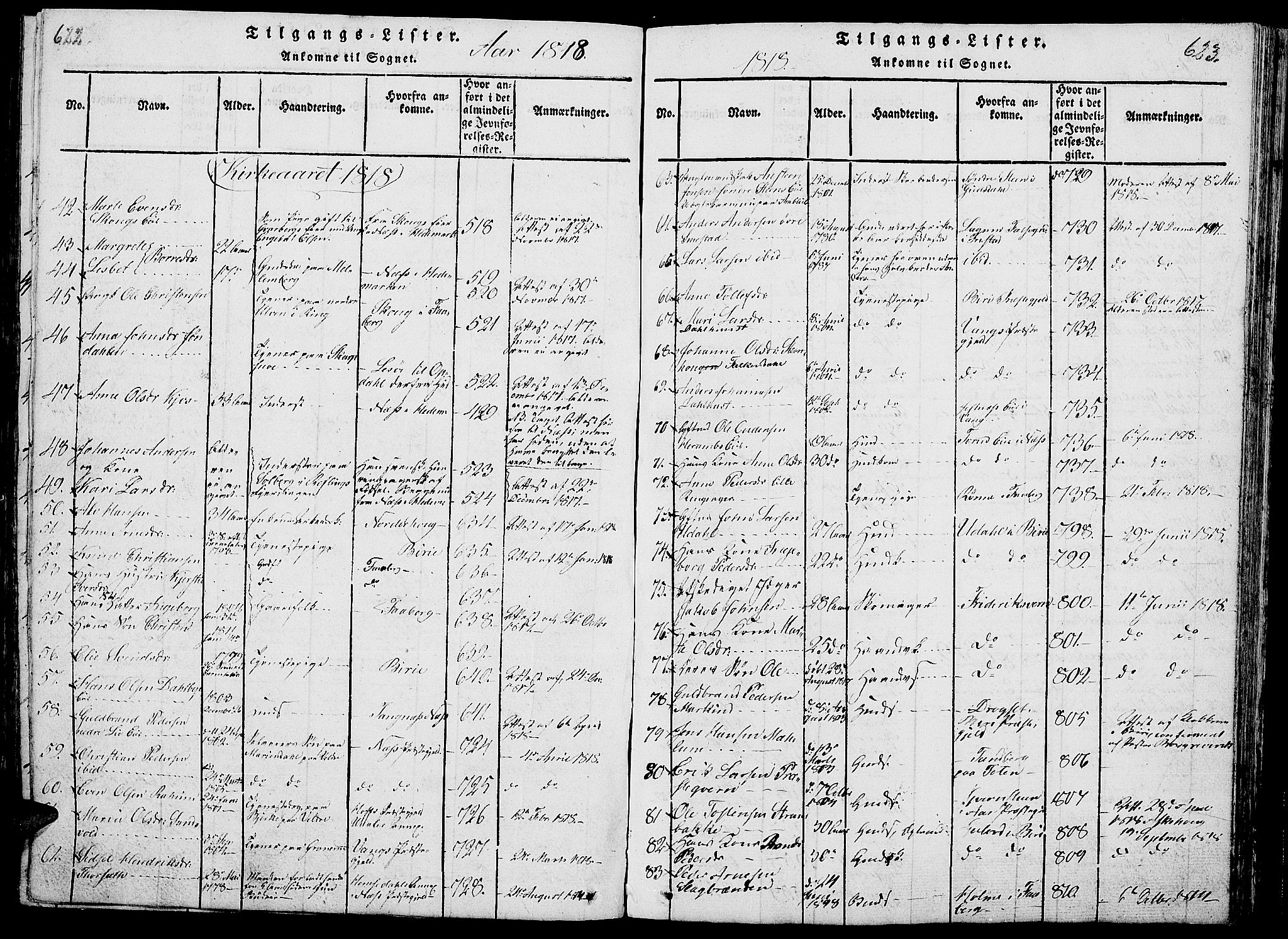 Ringsaker prestekontor, AV/SAH-PREST-014/L/La/L0001: Parish register (copy) no. 1, 1814-1826, p. 622-623