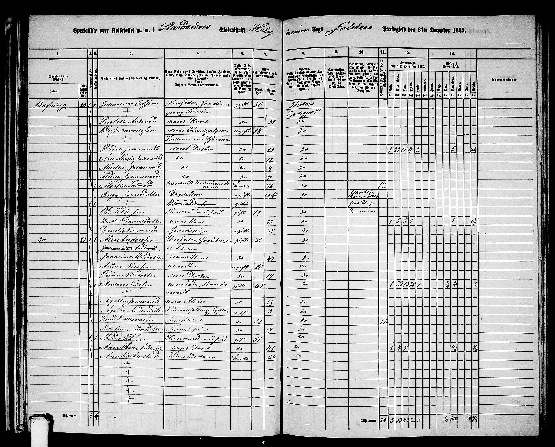 RA, 1865 census for Jølster, 1865, p. 54