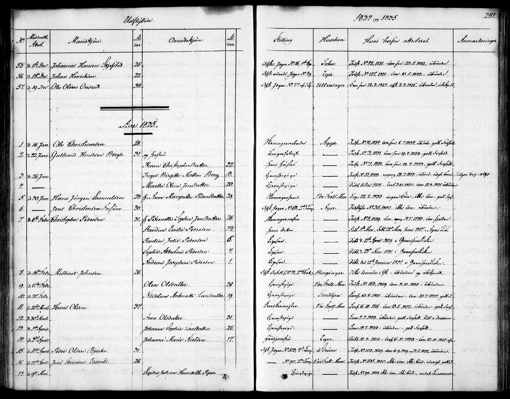 Garnisonsmenigheten Kirkebøker, SAO/A-10846/F/Fa/L0007: Parish register (official) no. 7, 1828-1881, p. 241