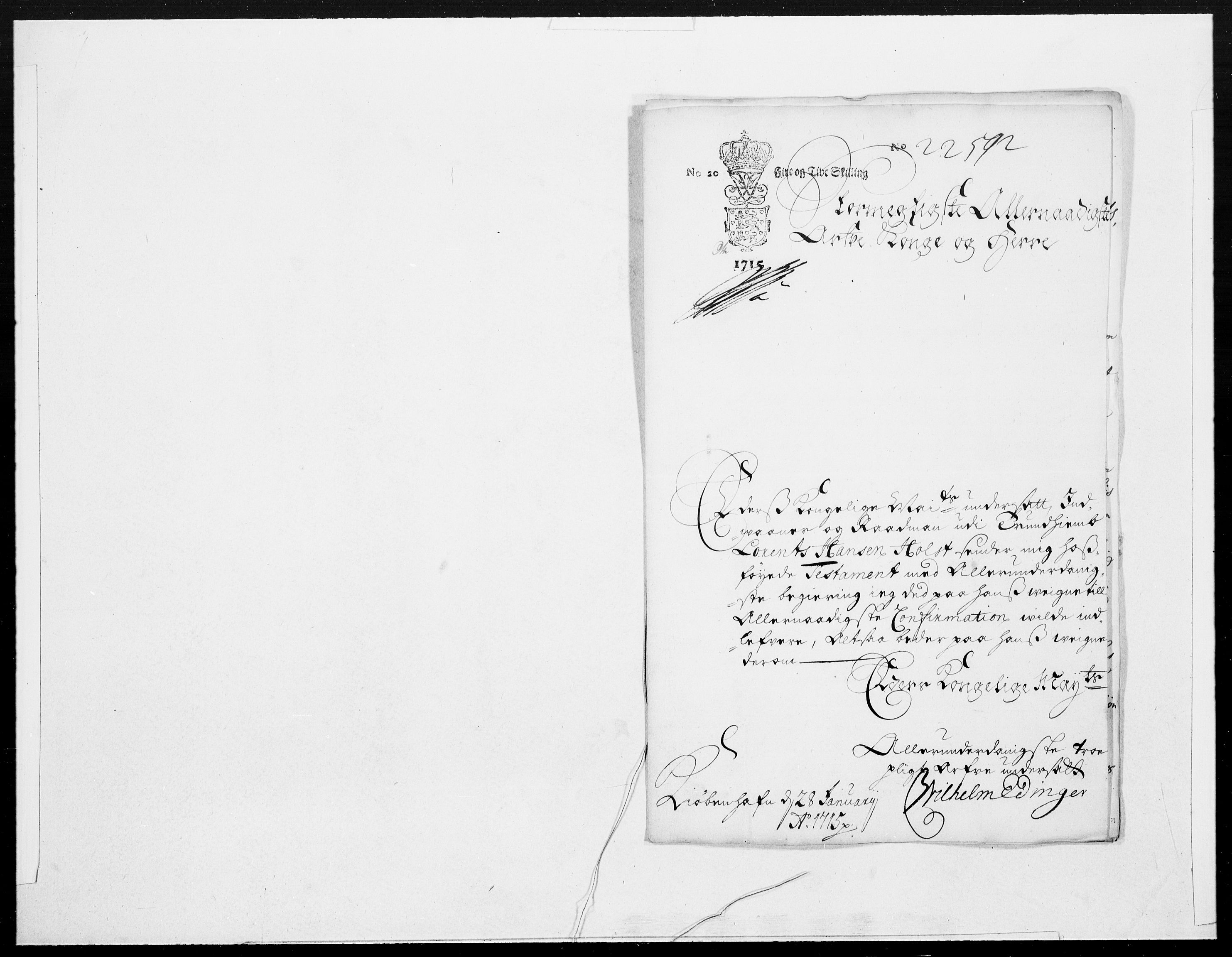 Danske Kanselli 1572-1799, AV/RA-EA-3023/F/Fc/Fcc/Fcca/L0076: Norske innlegg 1572-1799, 1715, p. 85