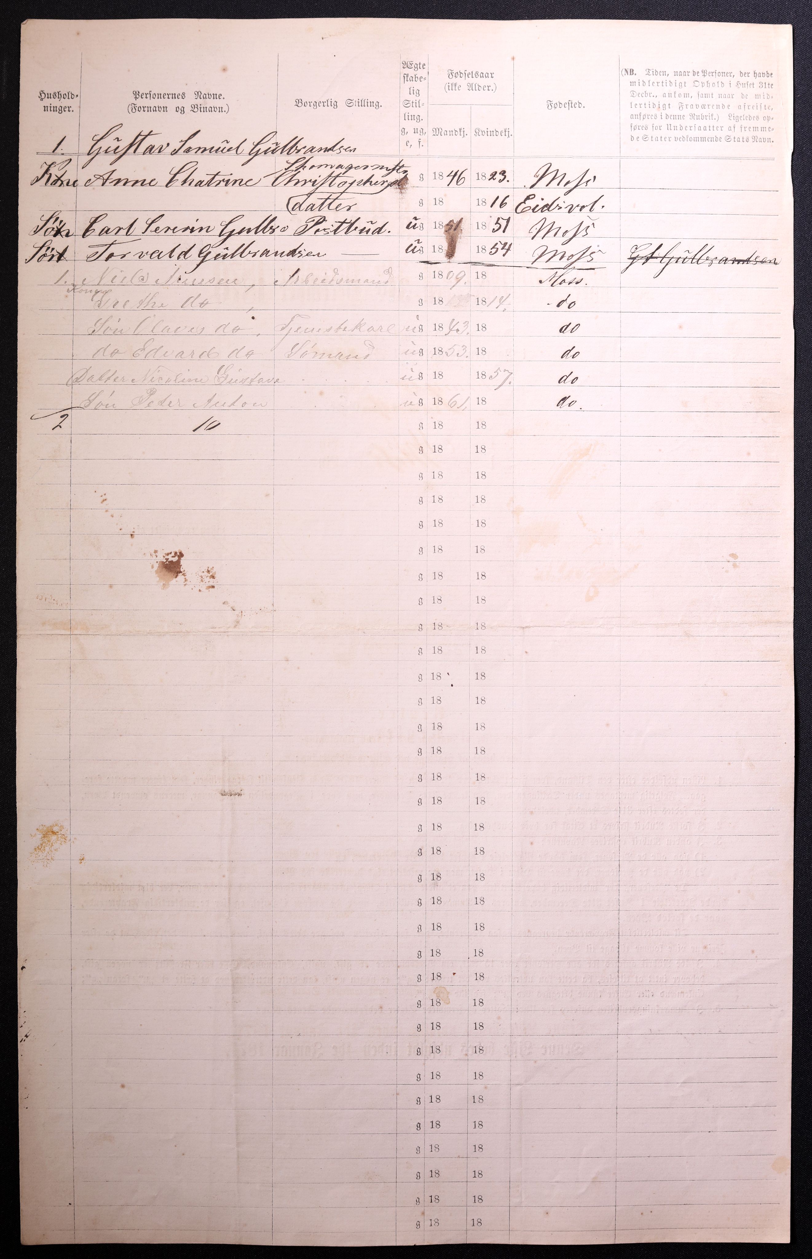 RA, 1870 census for 0104 Moss, 1870, p. 512