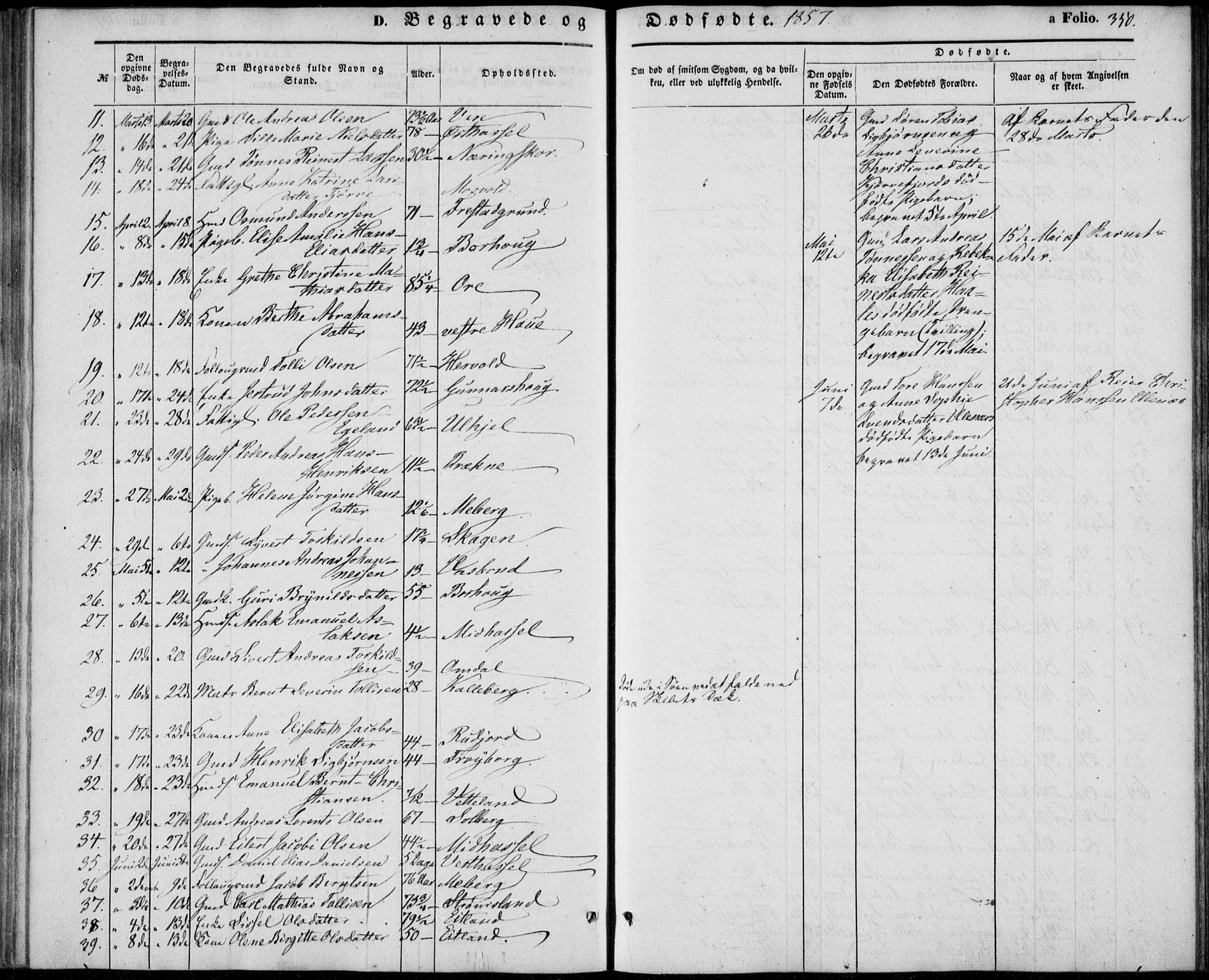 Lista sokneprestkontor, AV/SAK-1111-0027/F/Fb/L0002: Parish register (copy) no. B 2, 1847-1862, p. 350