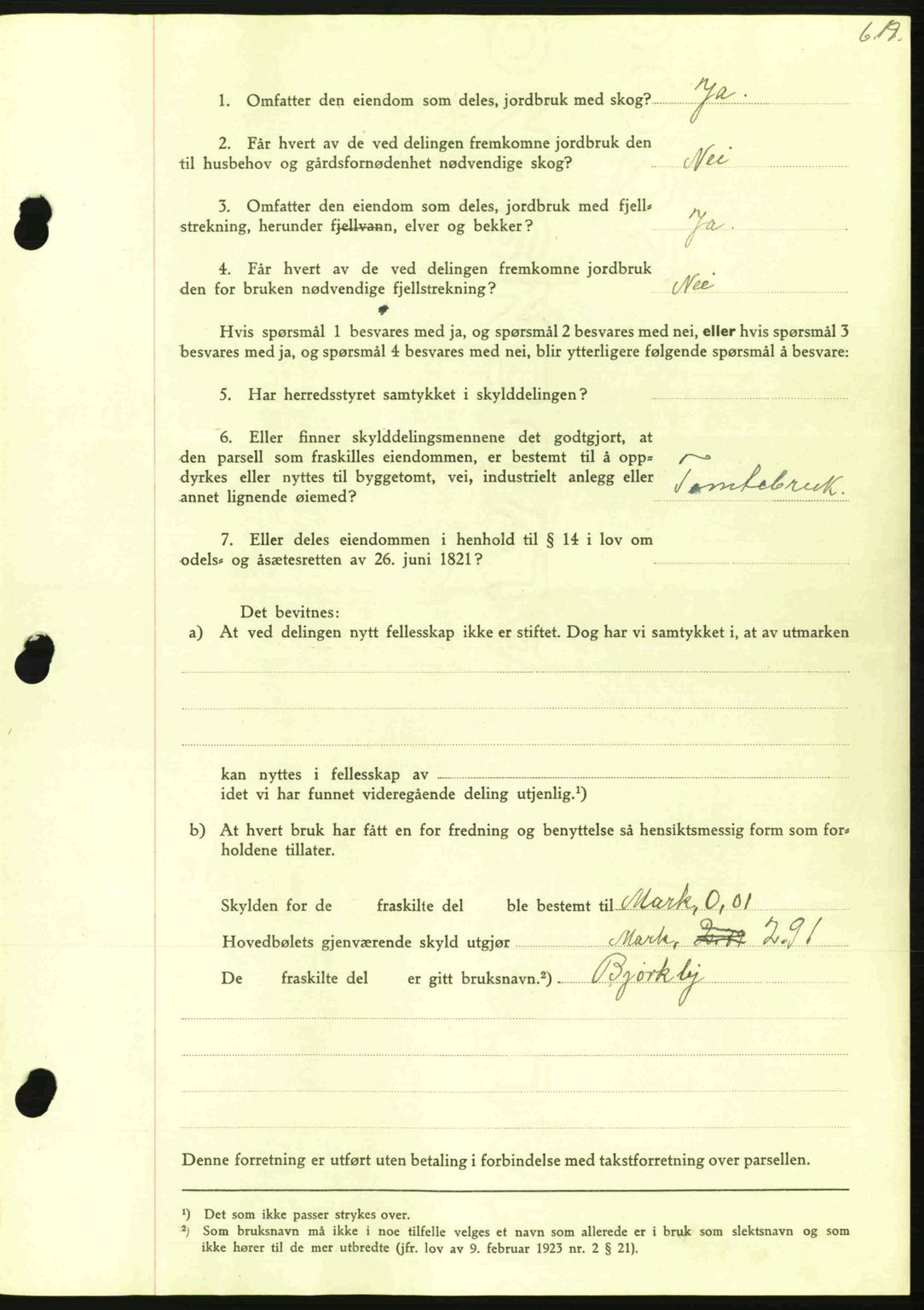 Nordmøre sorenskriveri, AV/SAT-A-4132/1/2/2Ca: Mortgage book no. A100a, 1945-1945, Diary no: : 1839/1945