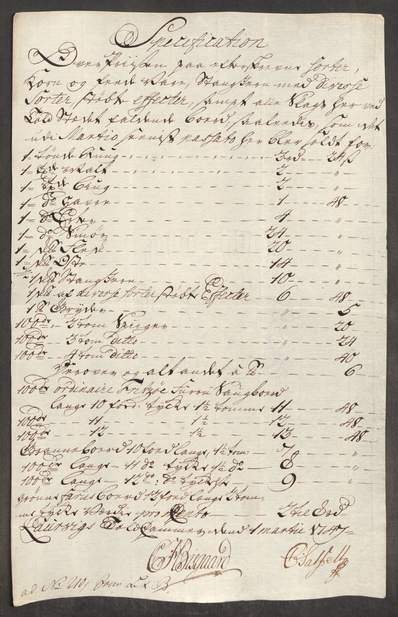 Rentekammeret inntil 1814, Realistisk ordnet avdeling, RA/EA-4070/Oe/L0003: [Ø1]: Priskuranter, 1745-1748, p. 561