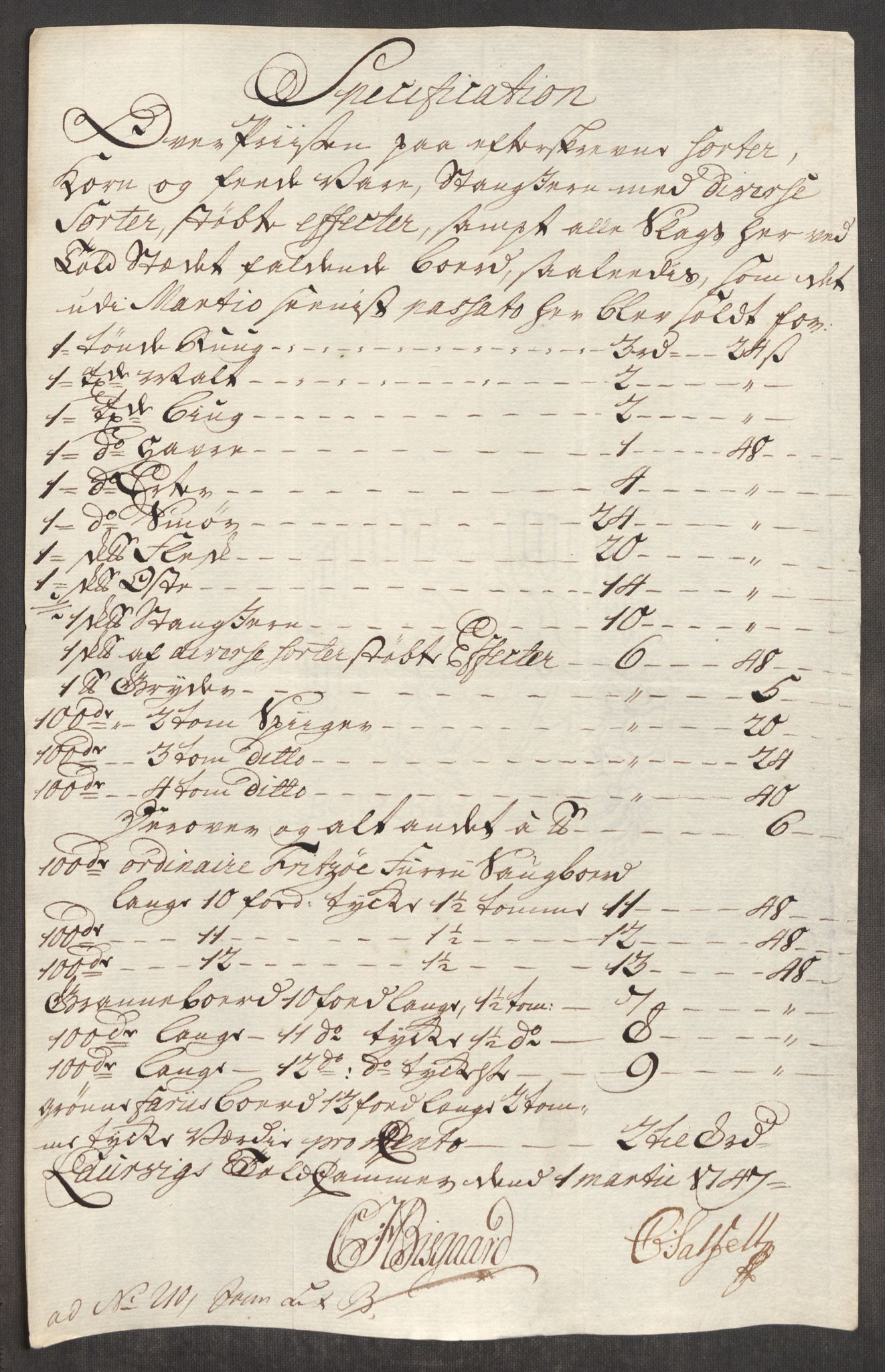 Rentekammeret inntil 1814, Realistisk ordnet avdeling, AV/RA-EA-4070/Oe/L0003: [Ø1]: Priskuranter, 1745-1748, p. 561