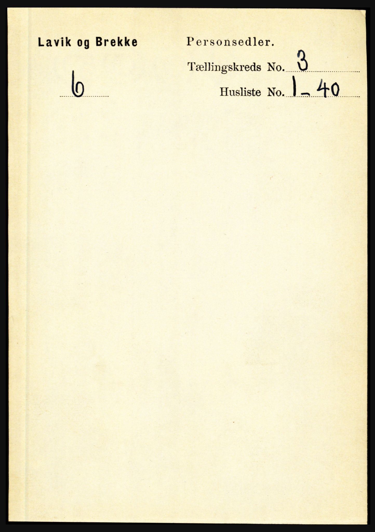 RA, 1891 census for 1415 Lavik og Brekke, 1891, p. 496