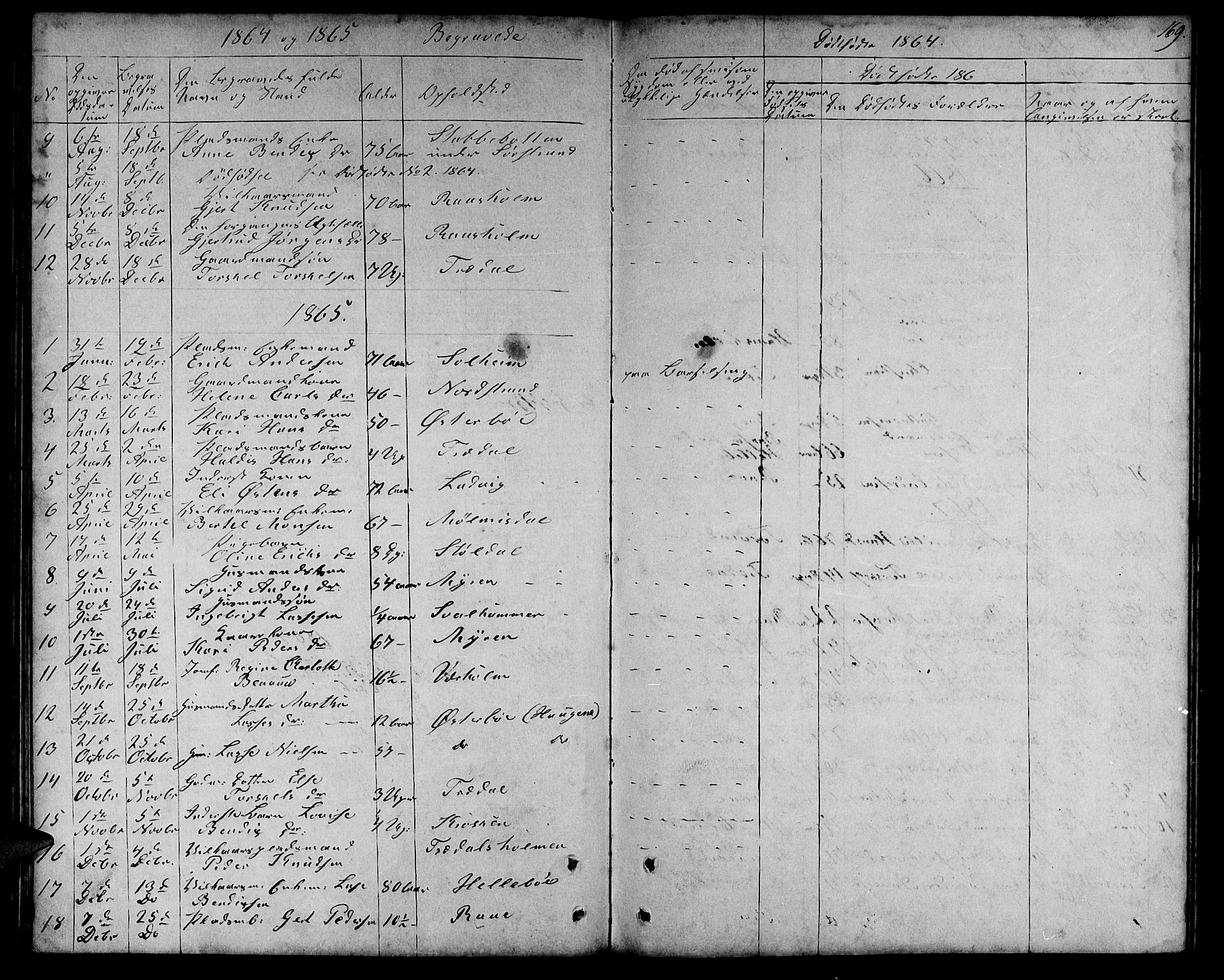 Lavik sokneprestembete, AV/SAB-A-80901: Parish register (copy) no. A 1, 1854-1881, p. 169