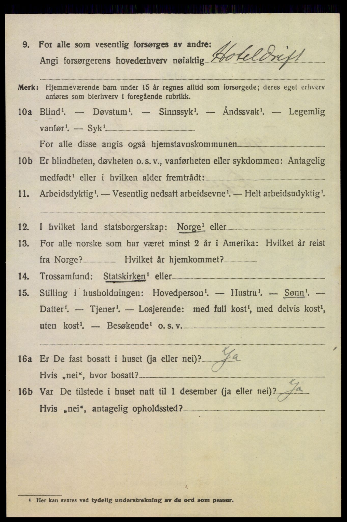SAH, 1920 census for Trysil, 1920, p. 4624