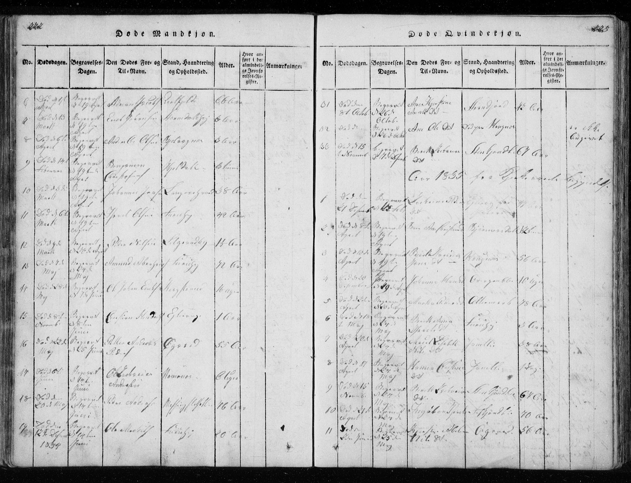 Ministerialprotokoller, klokkerbøker og fødselsregistre - Nordland, AV/SAT-A-1459/827/L0412: Parish register (copy) no. 827C01, 1820-1841, p. 222-223