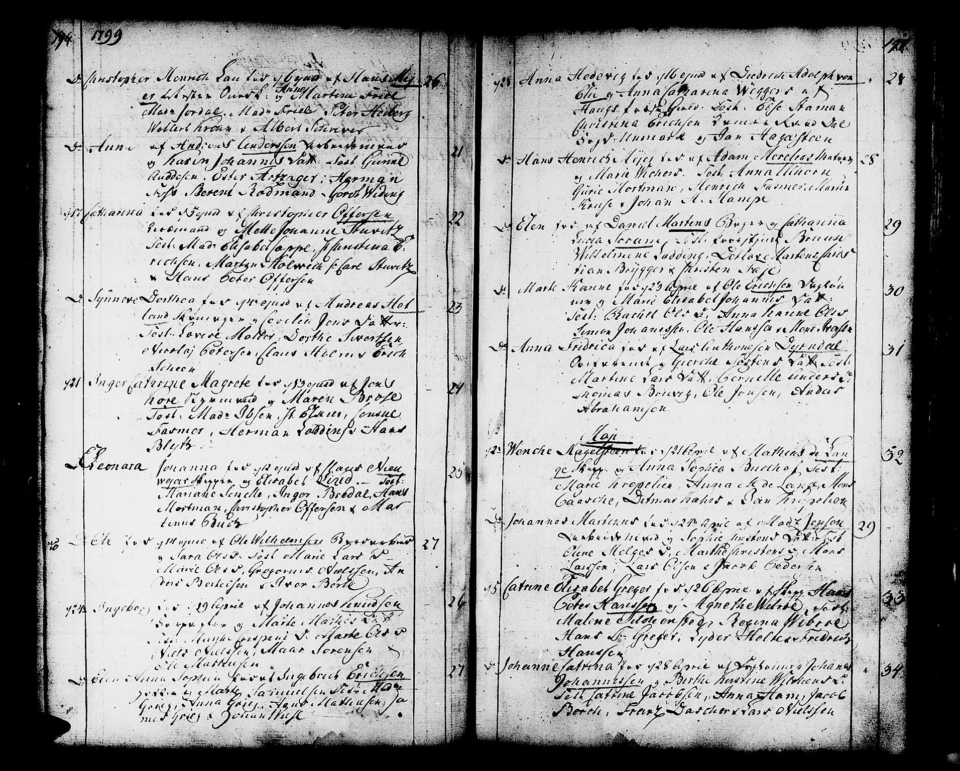Domkirken sokneprestembete, SAB/A-74801/H/Haa/L0004: Parish register (official) no. A 4, 1763-1820, p. 196-197