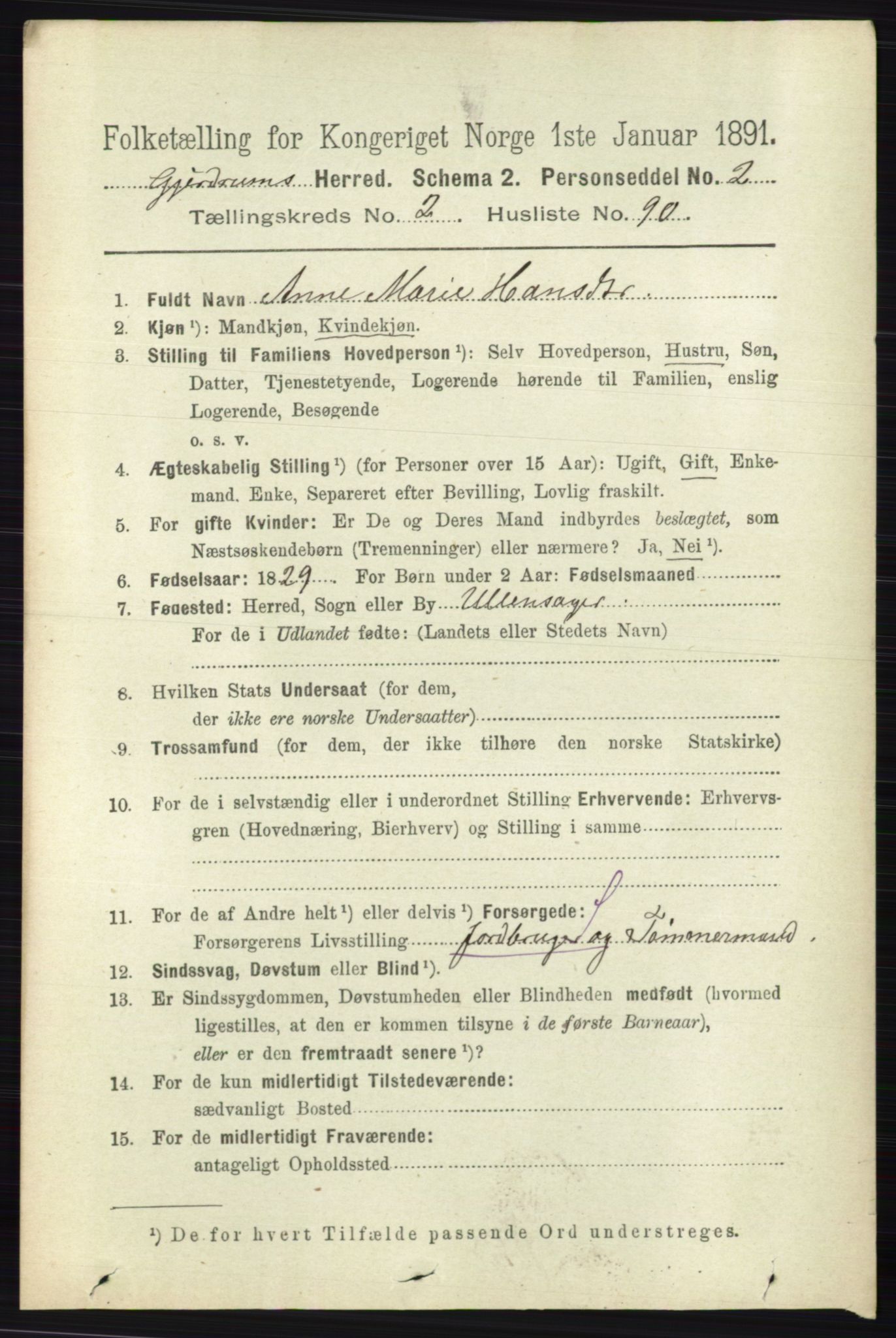 RA, 1891 census for 0234 Gjerdrum, 1891, p. 1084
