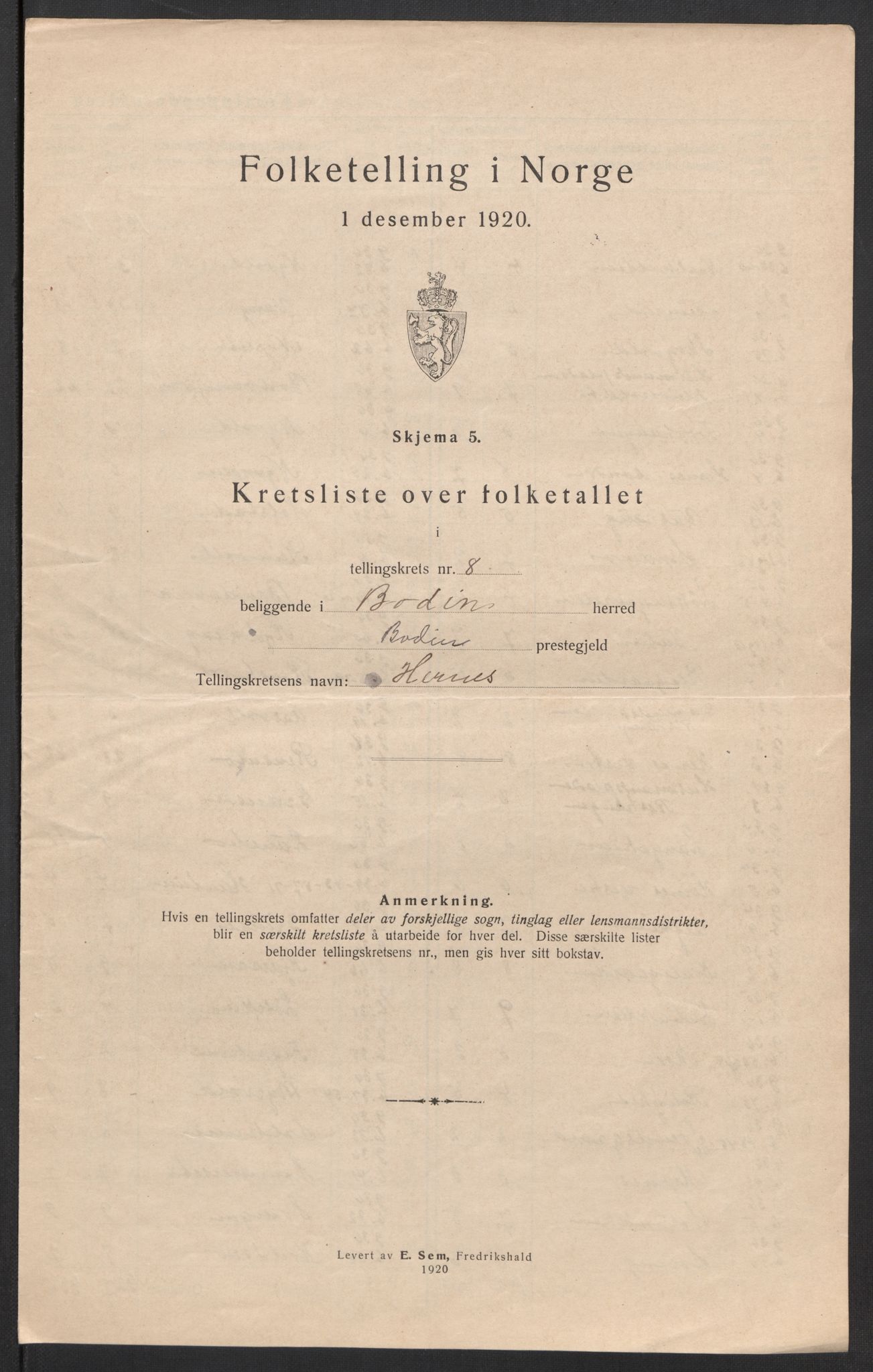 SAT, 1920 census for Bodin, 1920, p. 35