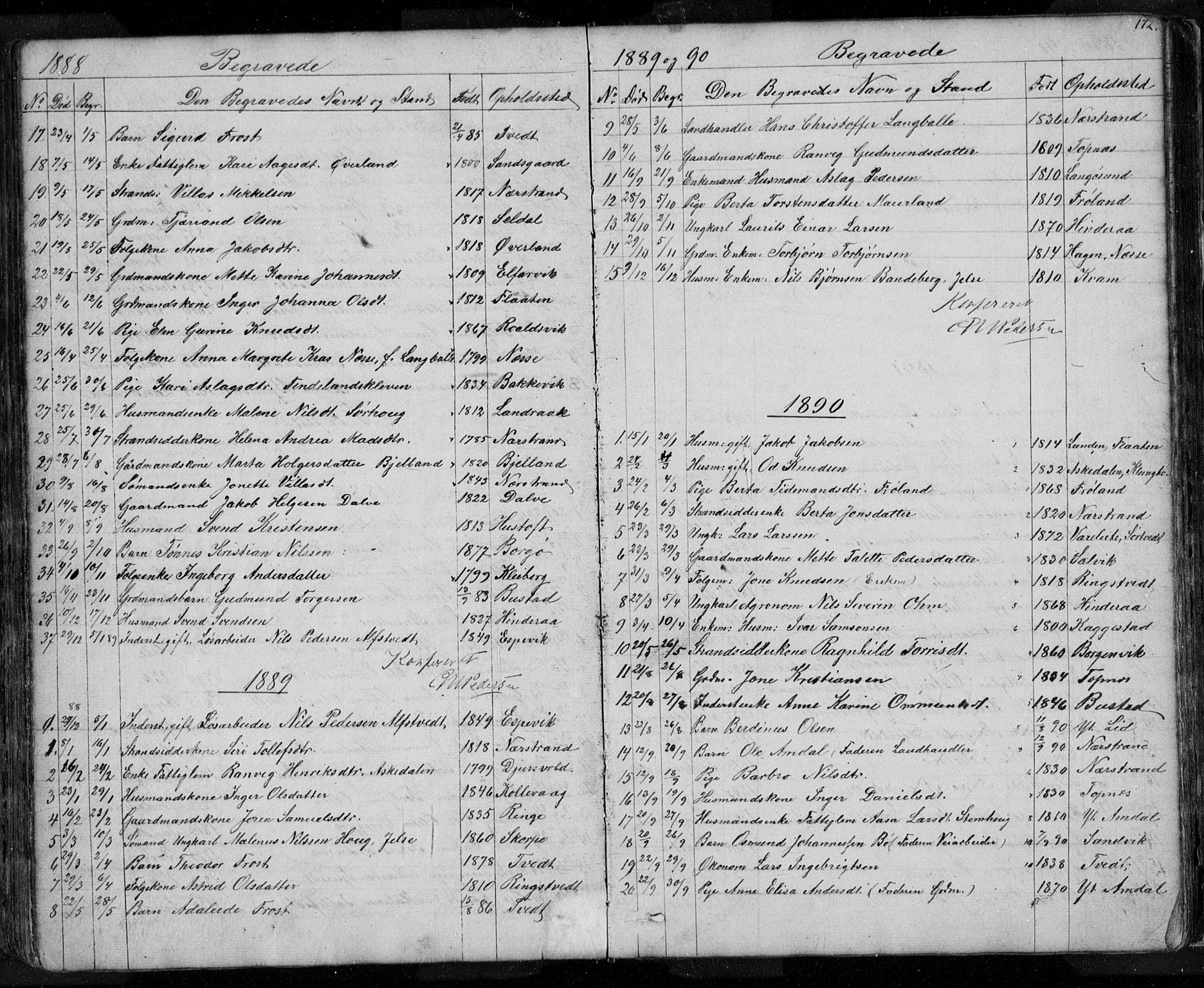 Nedstrand sokneprestkontor, SAST/A-101841/01/V: Parish register (copy) no. B 3, 1848-1933, p. 172