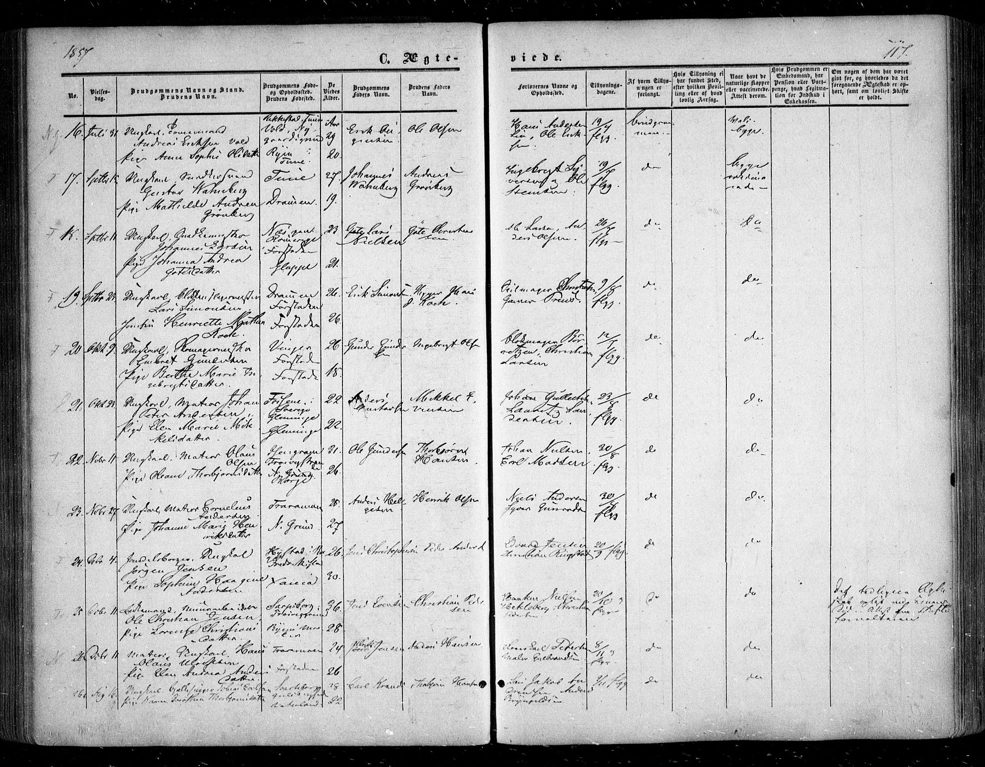 Glemmen prestekontor Kirkebøker, SAO/A-10908/F/Fa/L0007: Parish register (official) no. 7, 1853-1862, p. 117