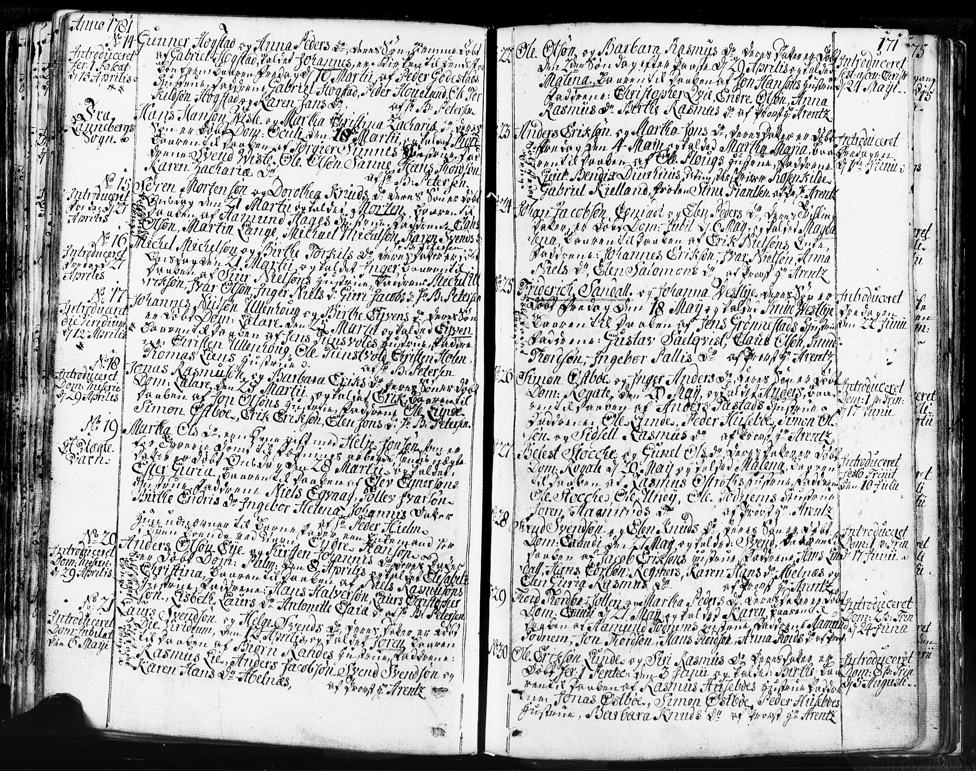 Domkirken sokneprestkontor, SAST/A-101812/001/30/30BB/L0004: Parish register (copy) no. B 4, 1752-1790, p. 171