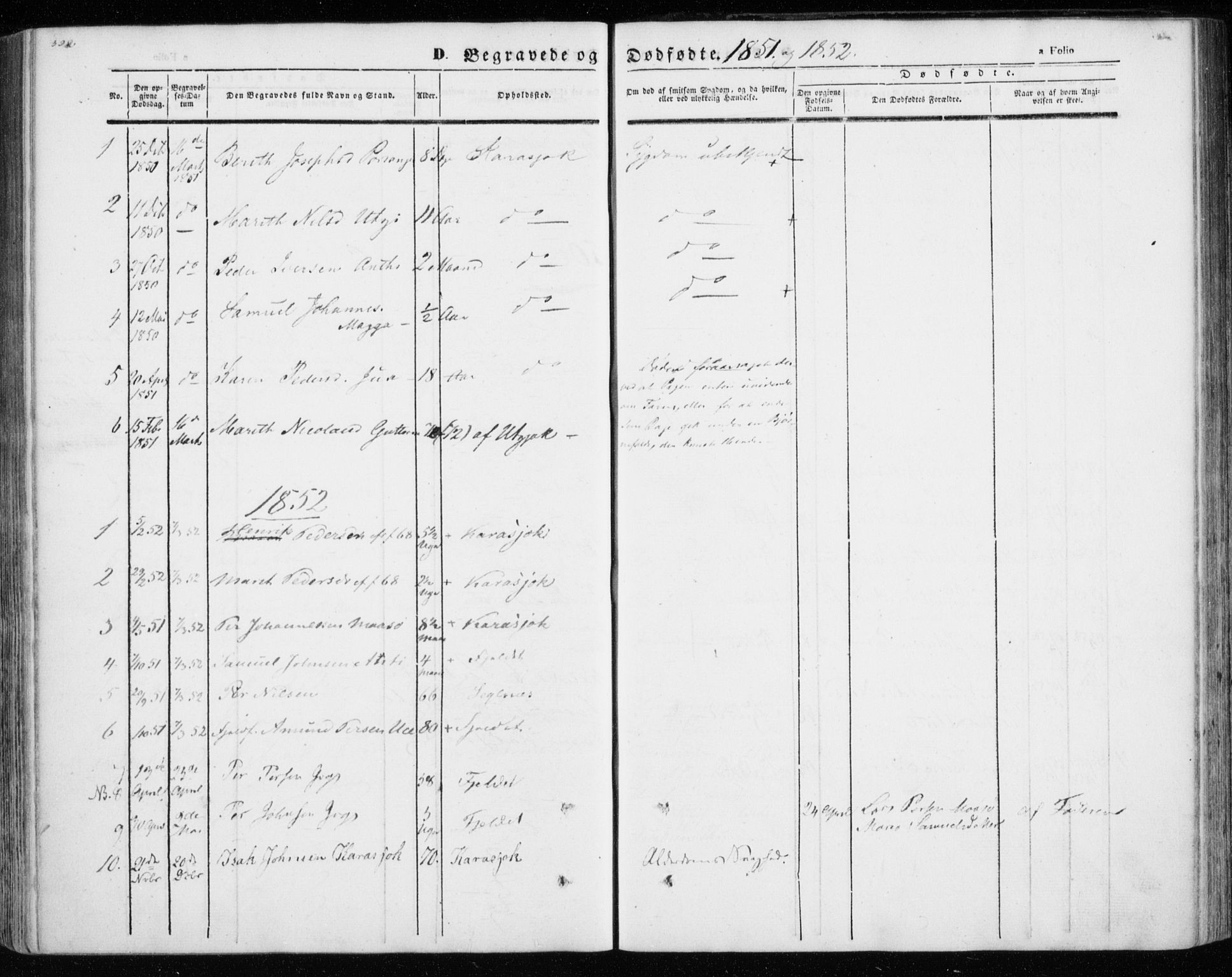Kistrand/Porsanger sokneprestembete, SATØ/S-1351/H/Ha/L0012.kirke: Parish register (official) no. 12, 1843-1871, p. 392-393