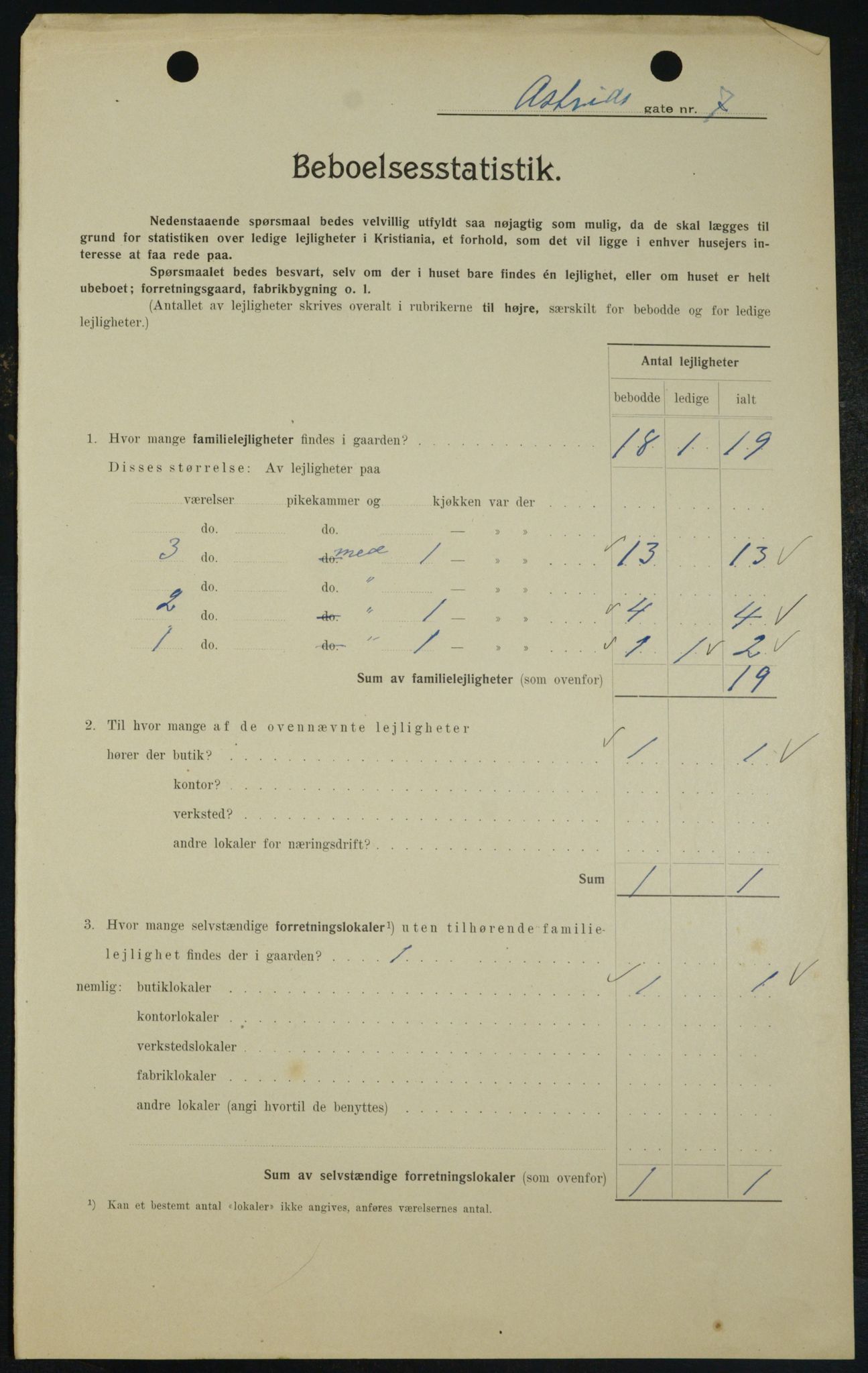 OBA, Municipal Census 1909 for Kristiania, 1909, p. 15657