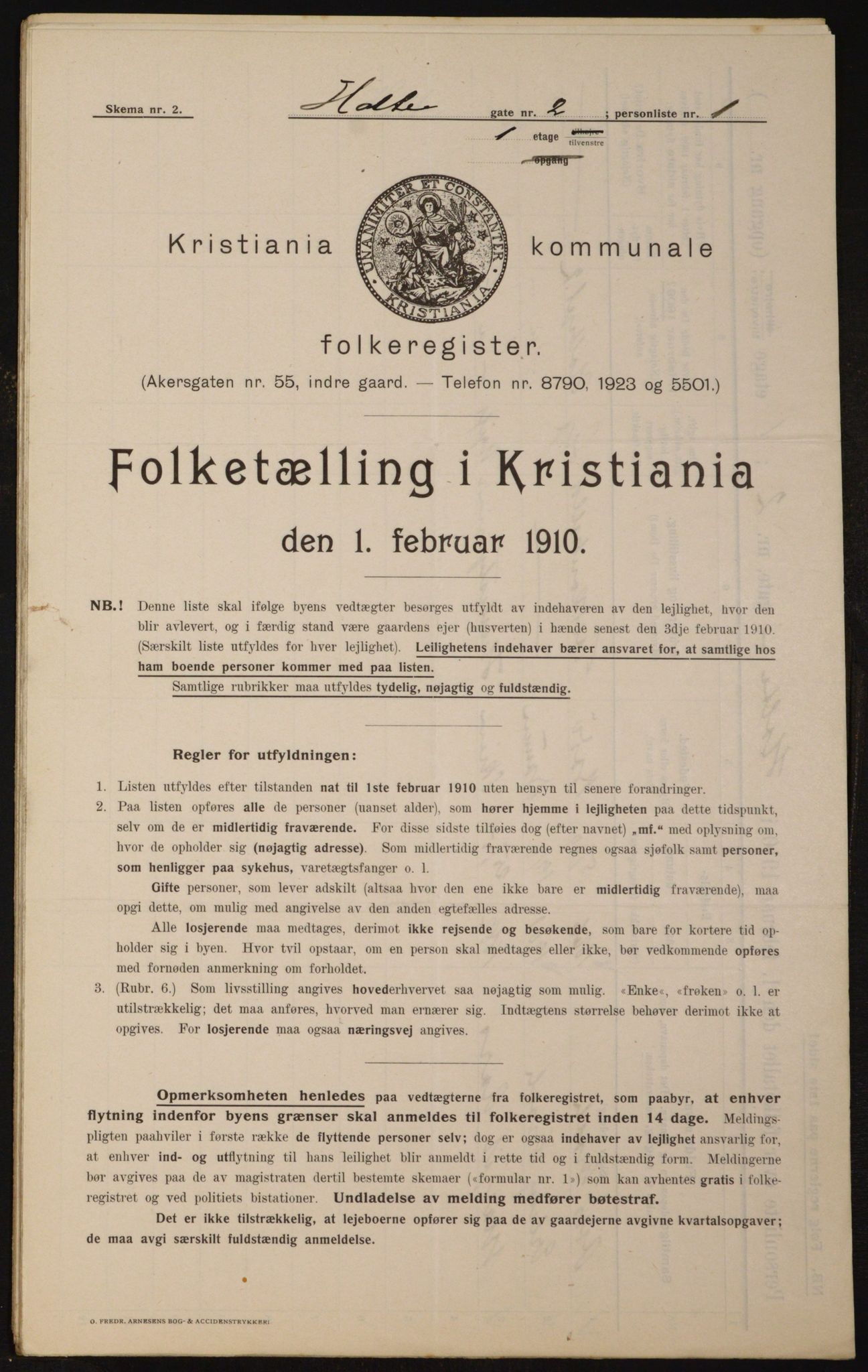 OBA, Municipal Census 1910 for Kristiania, 1910, p. 40346