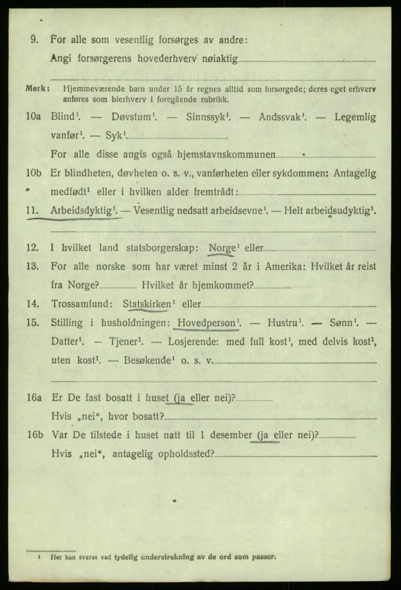 SAB, 1920 census for Gulen, 1920, p. 7154