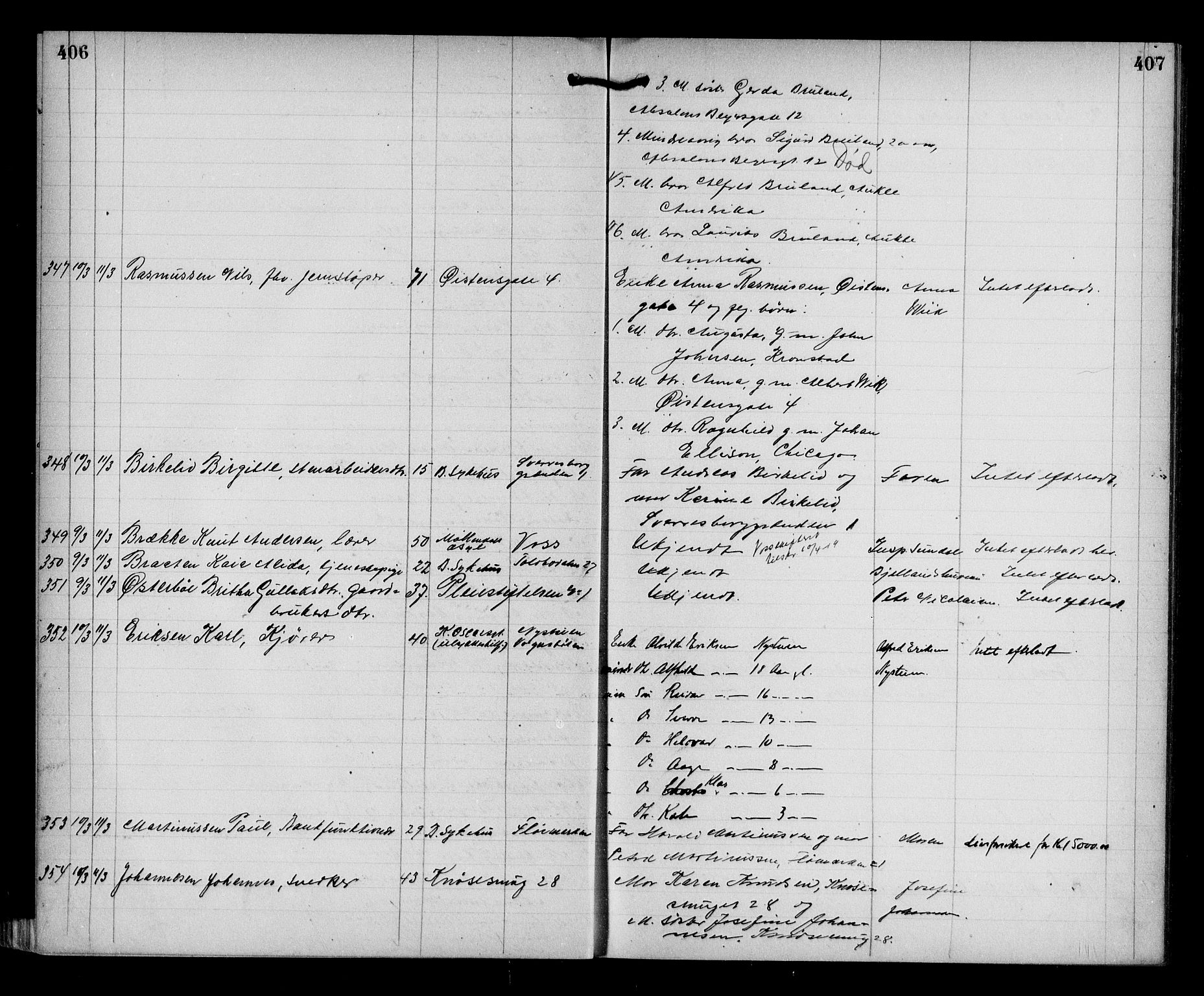 Byfogd og Byskriver i Bergen, AV/SAB-A-3401/06/06Na/L0012: Dødsfallsjournaler, 1918-1919, p. 406-407