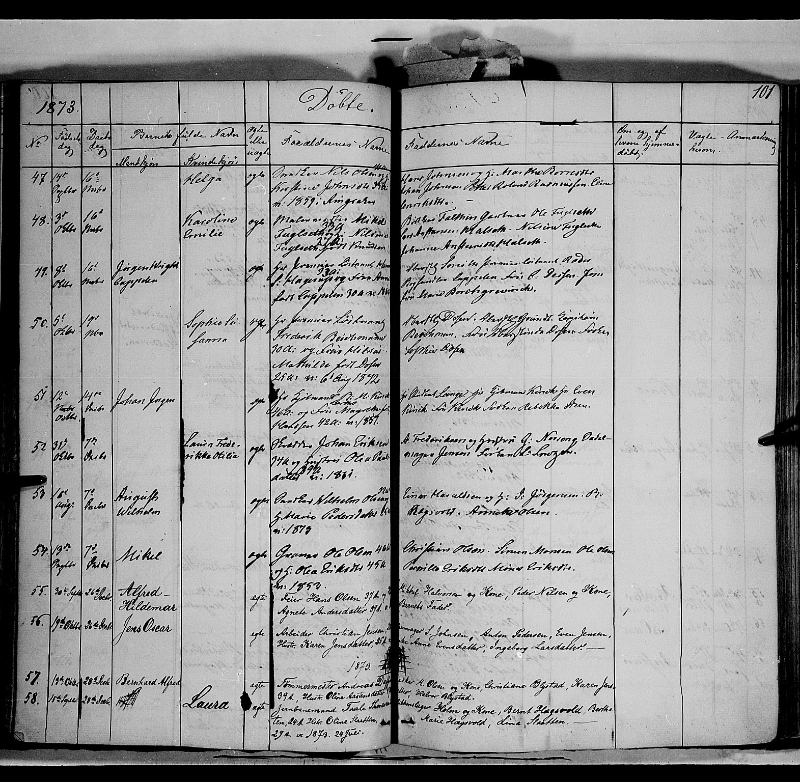 Vang prestekontor, Hedmark, SAH/PREST-008/H/Ha/Haa/L0011: Parish register (official) no. 11, 1852-1877, p. 101