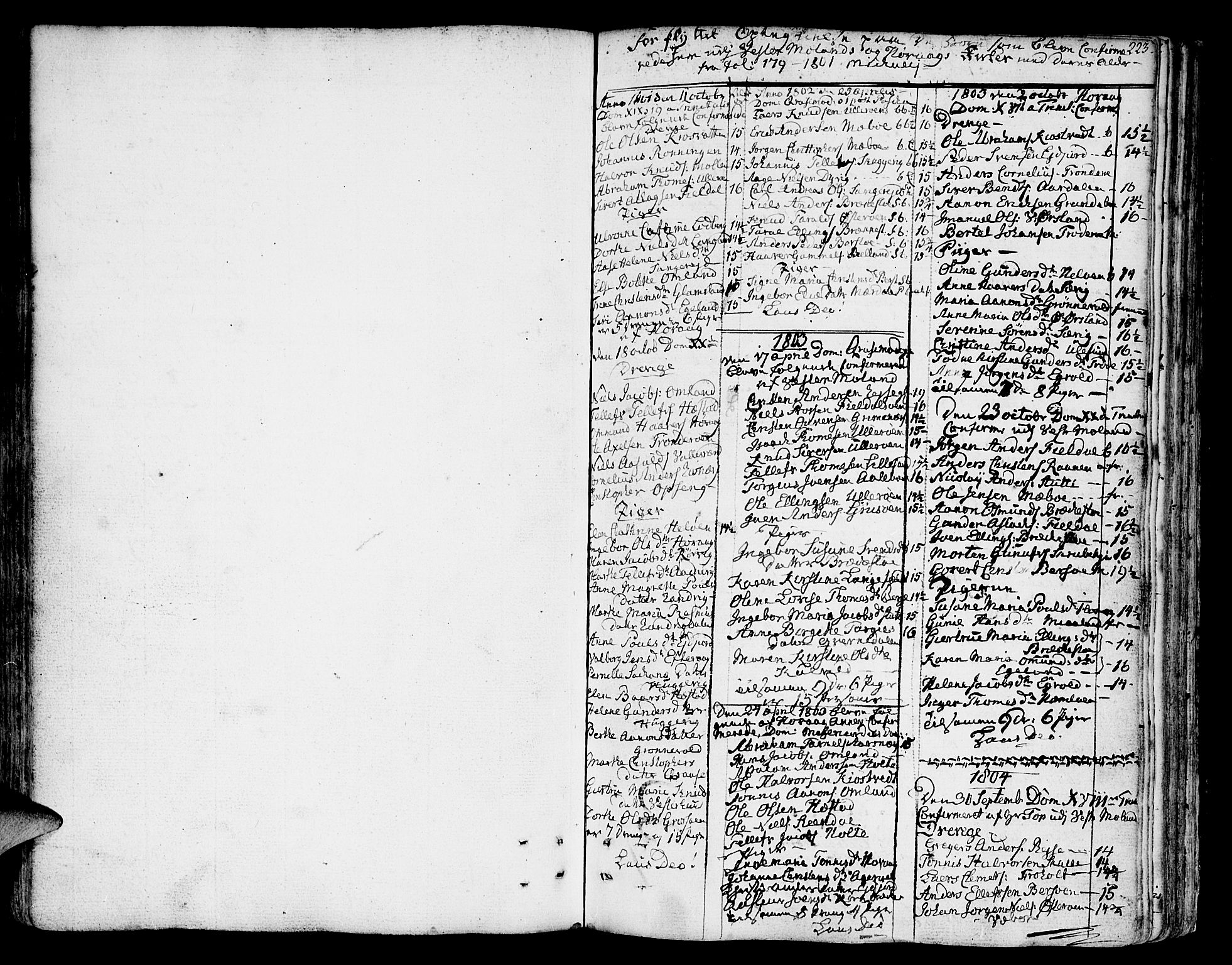 Vestre Moland sokneprestkontor, SAK/1111-0046/F/Fa/Fab/L0002: Parish register (official) no. A 2, 1760-1816, p. 223