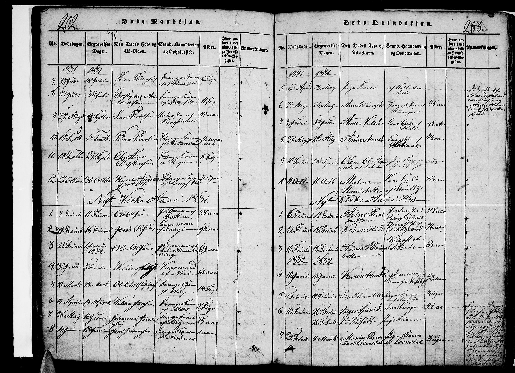 Ministerialprotokoller, klokkerbøker og fødselsregistre - Nordland, SAT/A-1459/847/L0676: Parish register (copy) no. 847C04, 1821-1853, p. 202-203