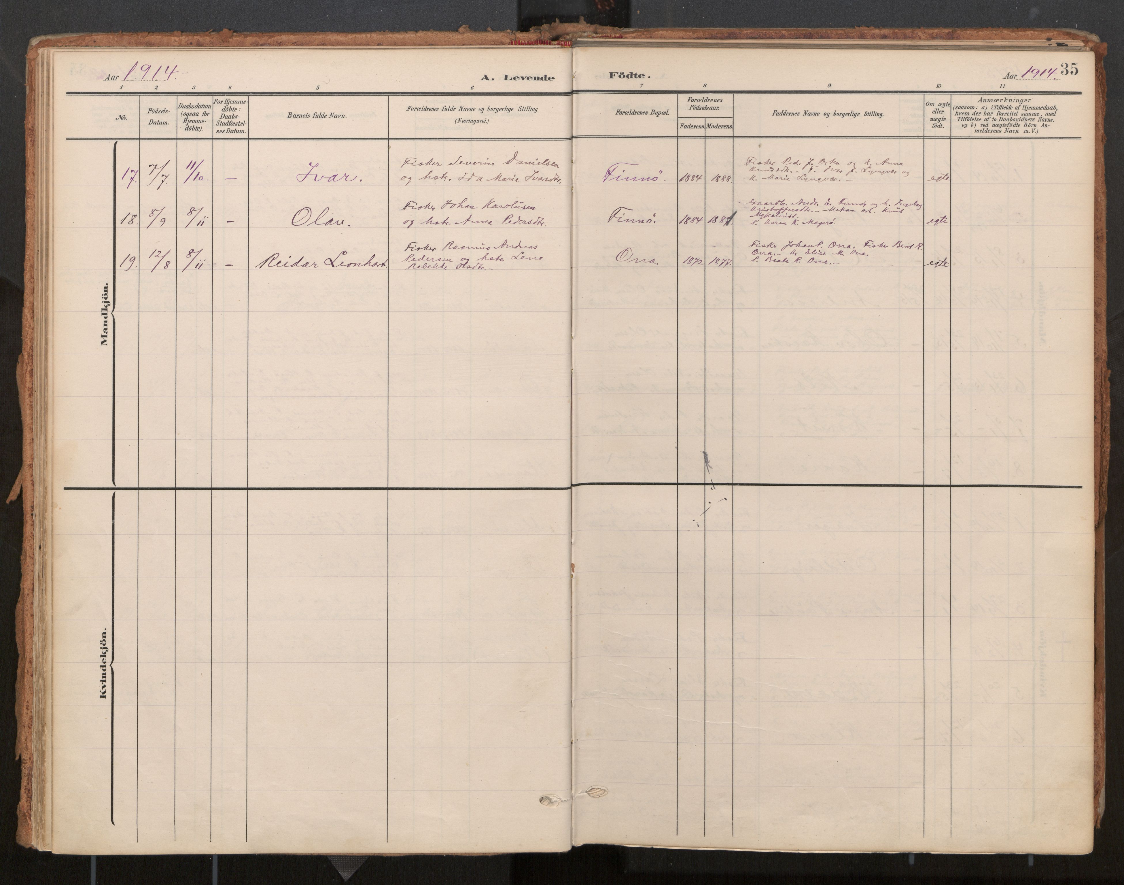 Ministerialprotokoller, klokkerbøker og fødselsregistre - Møre og Romsdal, AV/SAT-A-1454/561/L0730: Parish register (official) no. 561A04, 1901-1929, p. 35