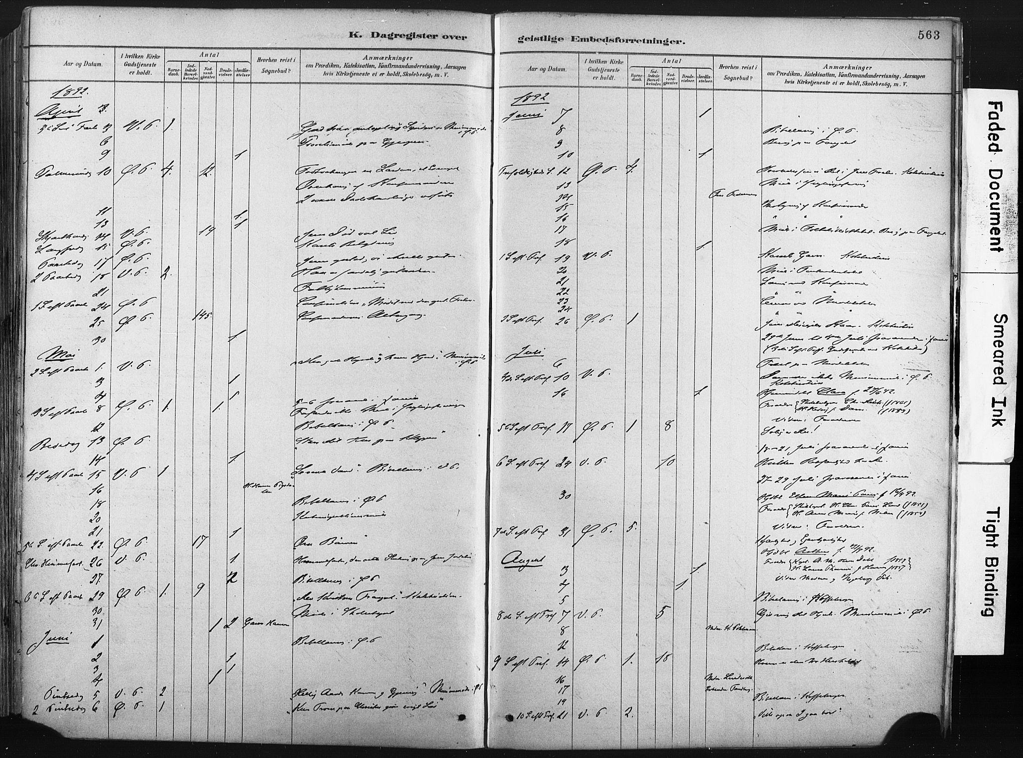 Porsgrunn kirkebøker , AV/SAKO-A-104/F/Fa/L0008: Parish register (official) no. 8, 1878-1895, p. 563