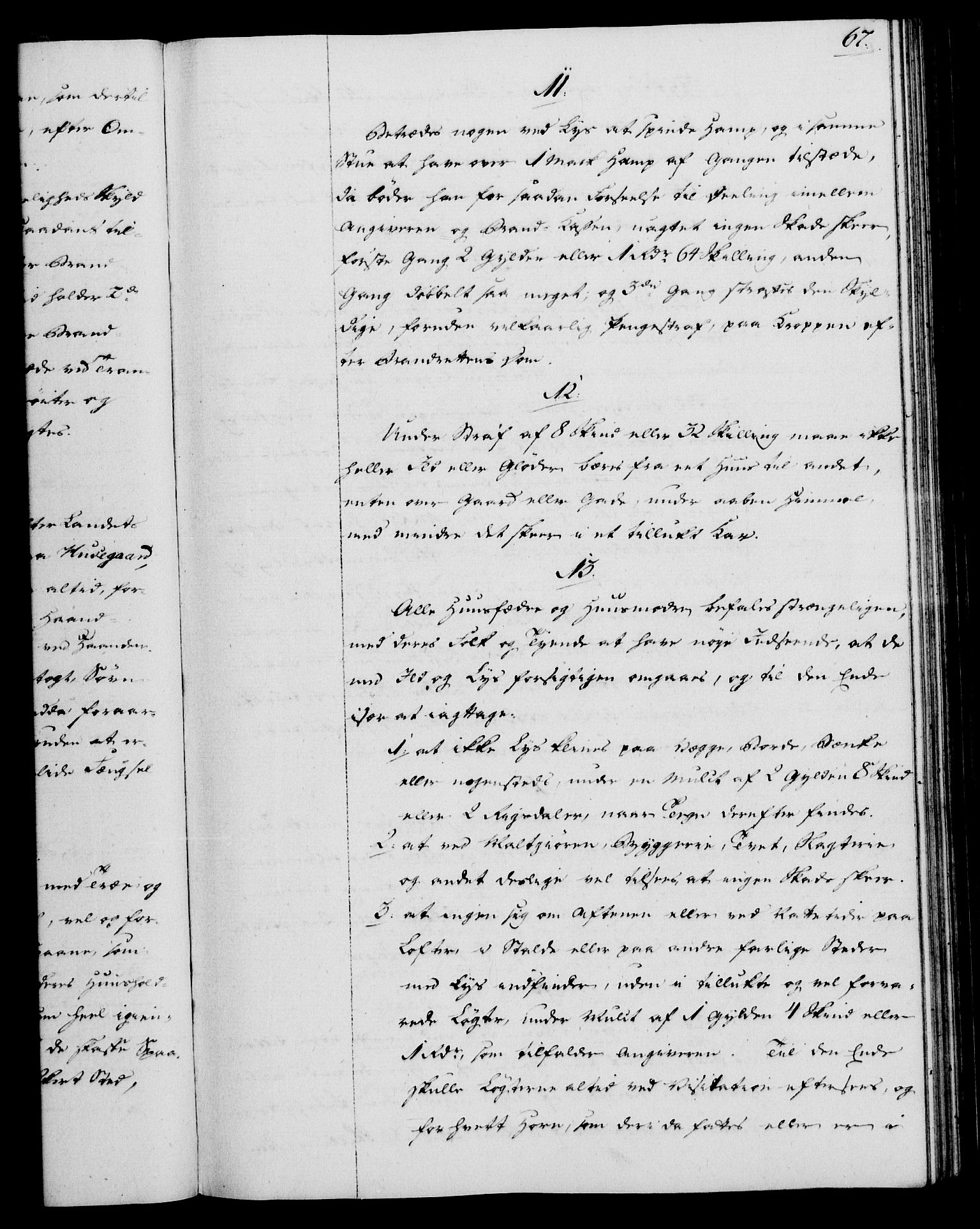 Rentekammeret, Kammerkanselliet, AV/RA-EA-3111/G/Gg/Gga/L0013: Norsk ekspedisjonsprotokoll med register (merket RK 53.13), 1784-1787, p. 67