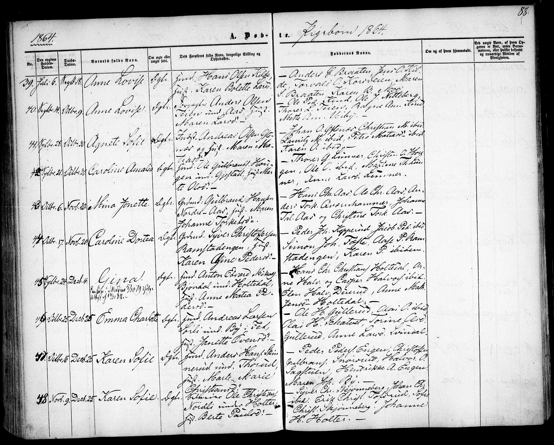 Fet prestekontor Kirkebøker, AV/SAO-A-10370a/F/Fa/L0011: Parish register (official) no. I 11, 1857-1866, p. 88