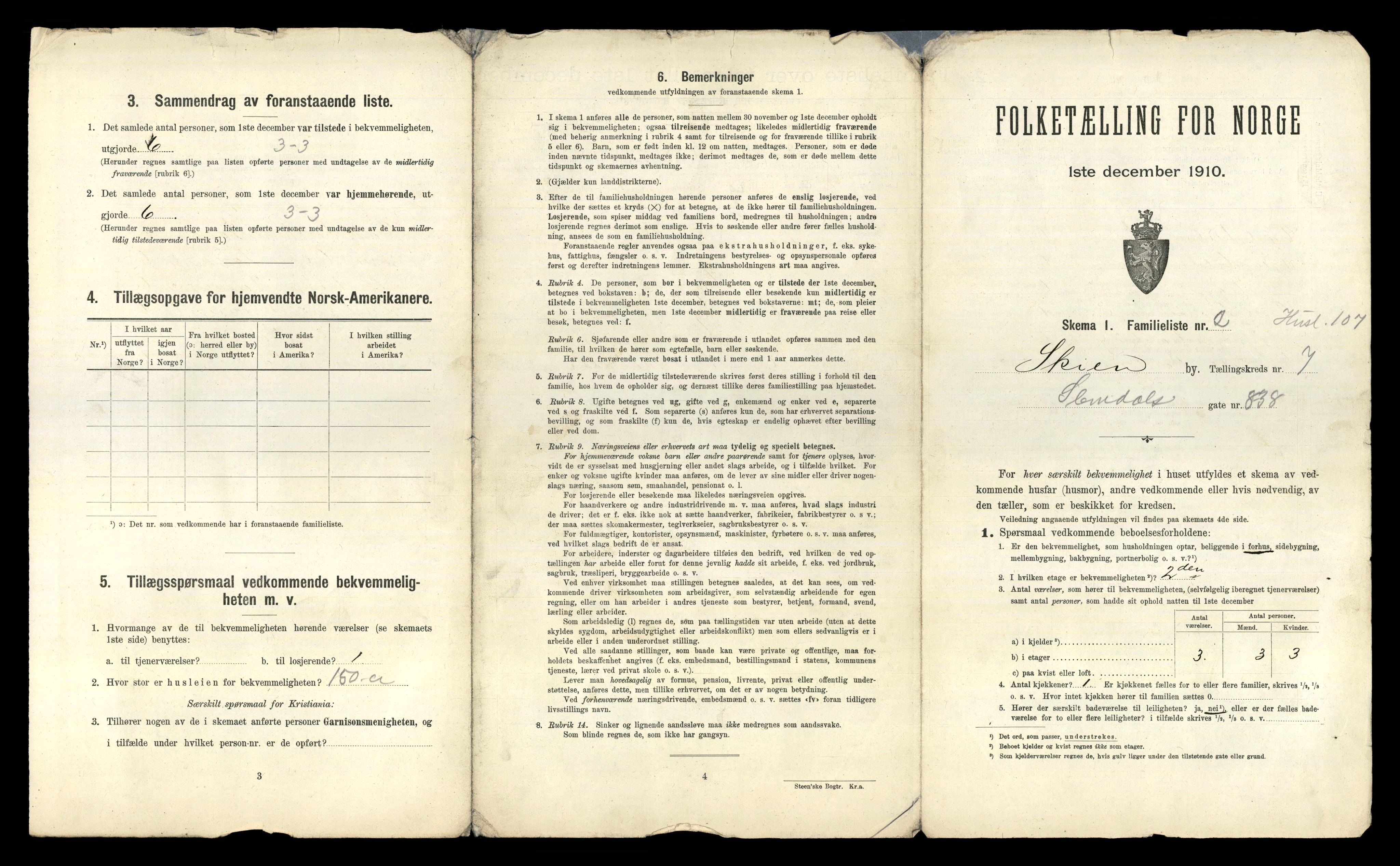 RA, 1910 census for Skien, 1910, p. 4364