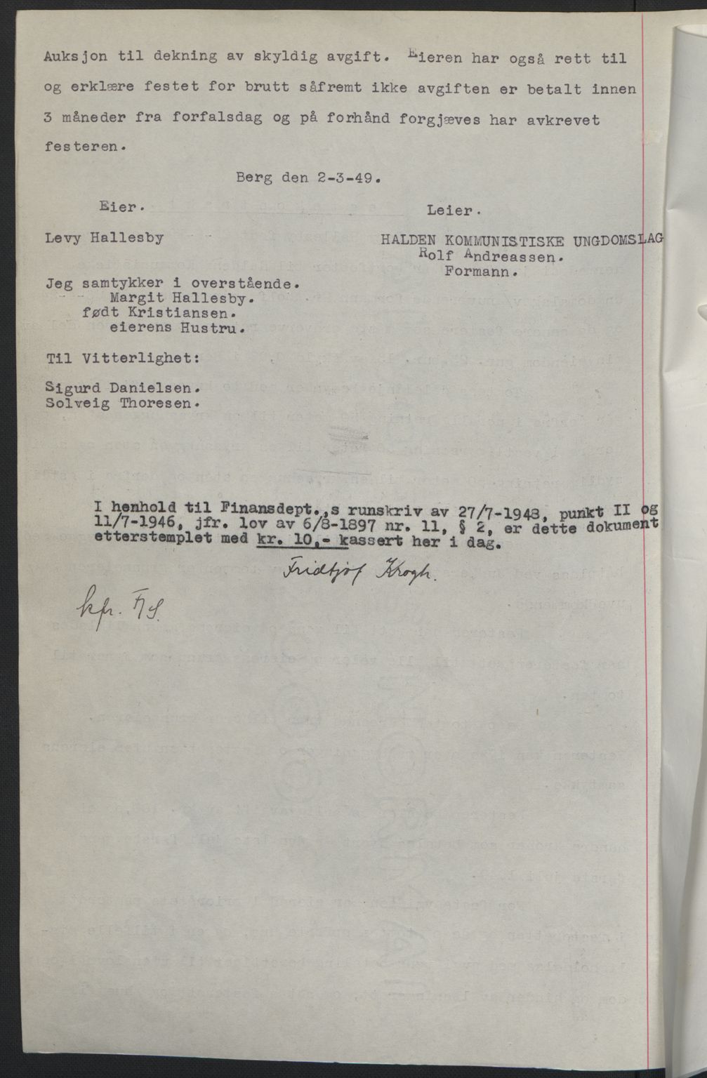 Idd og Marker sorenskriveri, AV/SAO-A-10283/G/Gb/Gbb/L0012: Mortgage book no. A12, 1949-1949, Diary no: : 877/1949