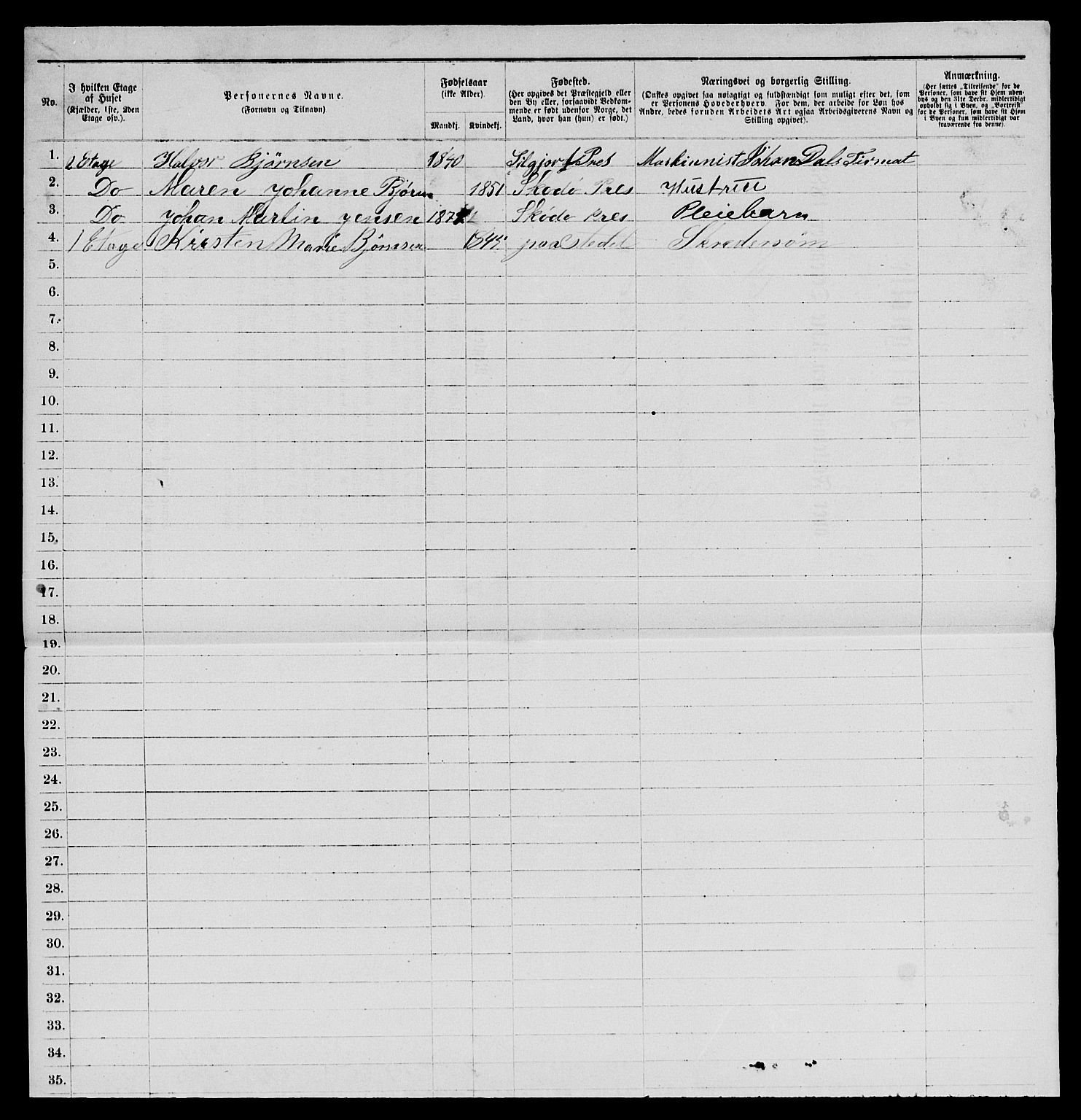 SAKO, 1885 census for 0801 Kragerø, 1885, p. 134